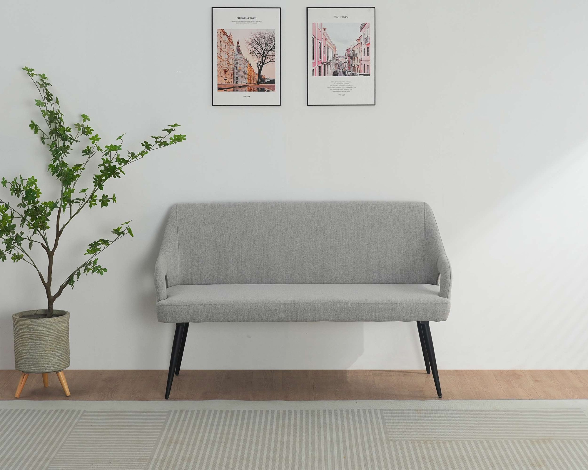 OTTO home Essbank »Darragh« schwarze Metallbeine, pflegeleichter Webstoff Bezug, Breite 140 cm