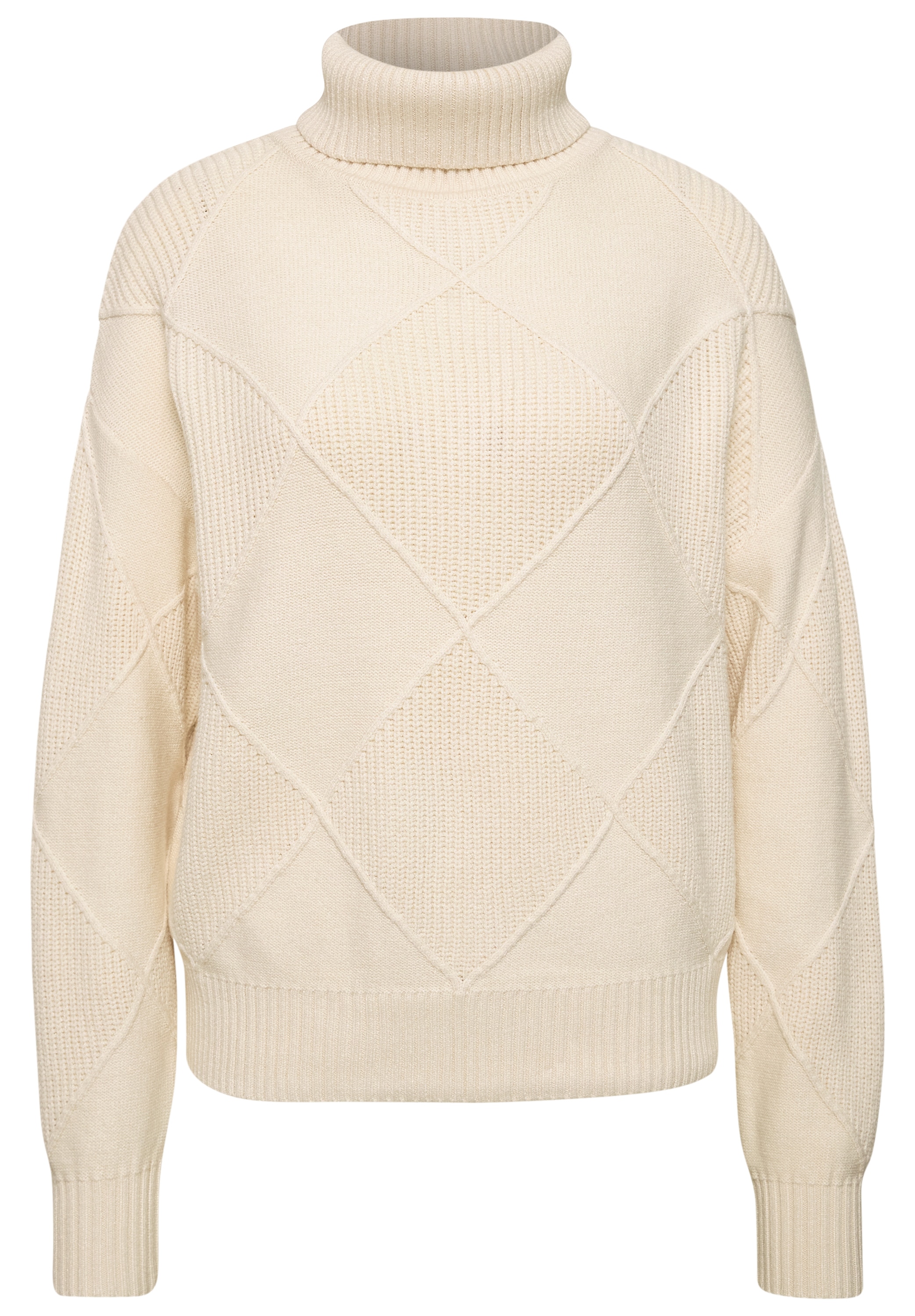 STREET ONE Rollkragenpullover Viskosemix, Strukturmuster