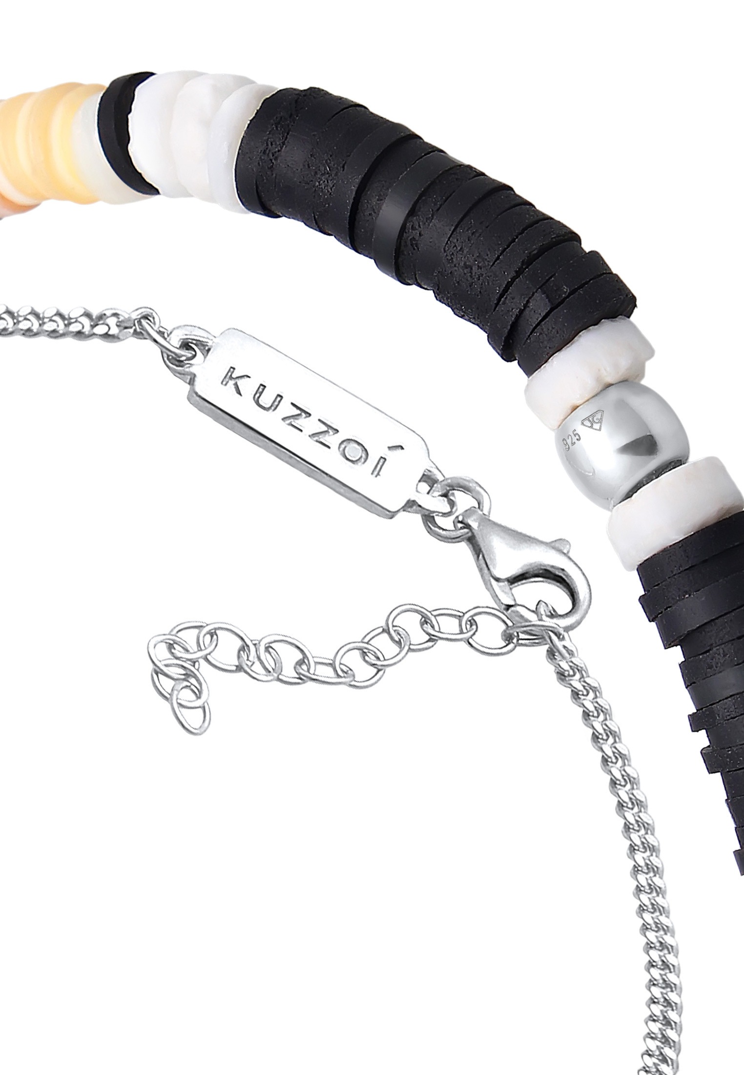 Kuzzoi Armkette »Armband Herren Armband-Set Heishi Perlen 925 Silber«