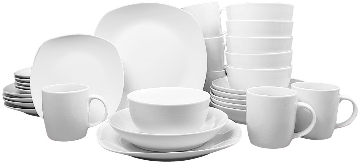 Retsch Arzberg Kombiservice »Geschirr-Set, Service EVERY DAY« eckige Coupform, 30 Teile, für 6 Personen