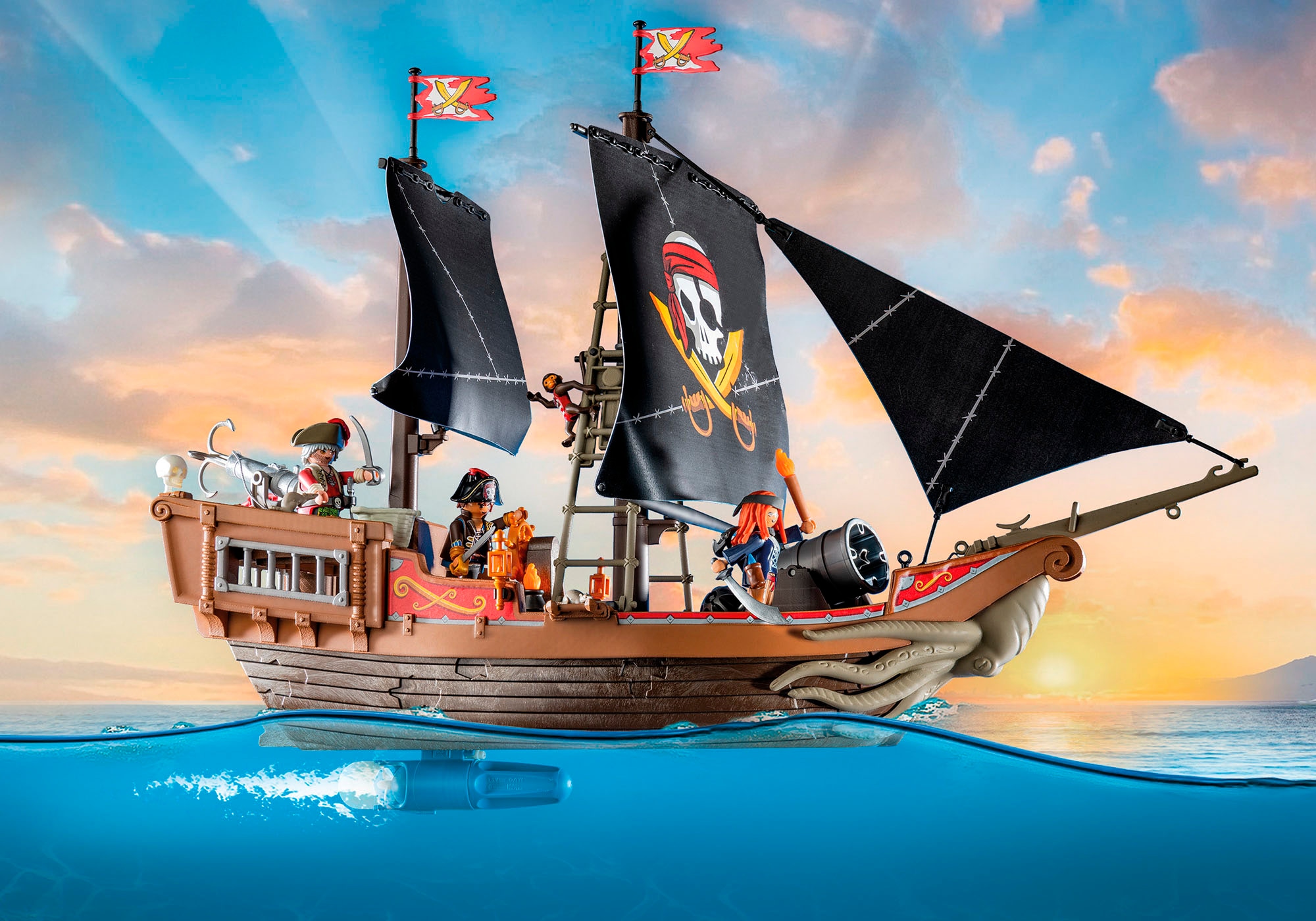 Playmobil® Konstruktions-Spielset »Großes Piratenschiff (71530), Pirates«, (137 St.), Made in Europe