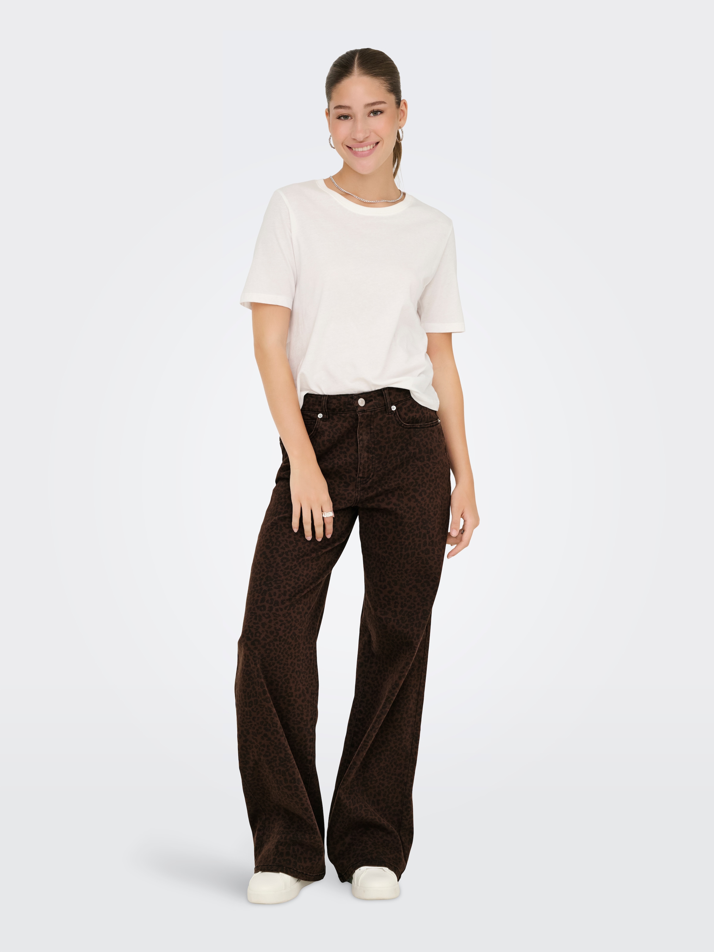 ONLY 1100000002199 »ONLMADISON HW WIDE ANIMAL PANT CC PNT« Baumwollmischung