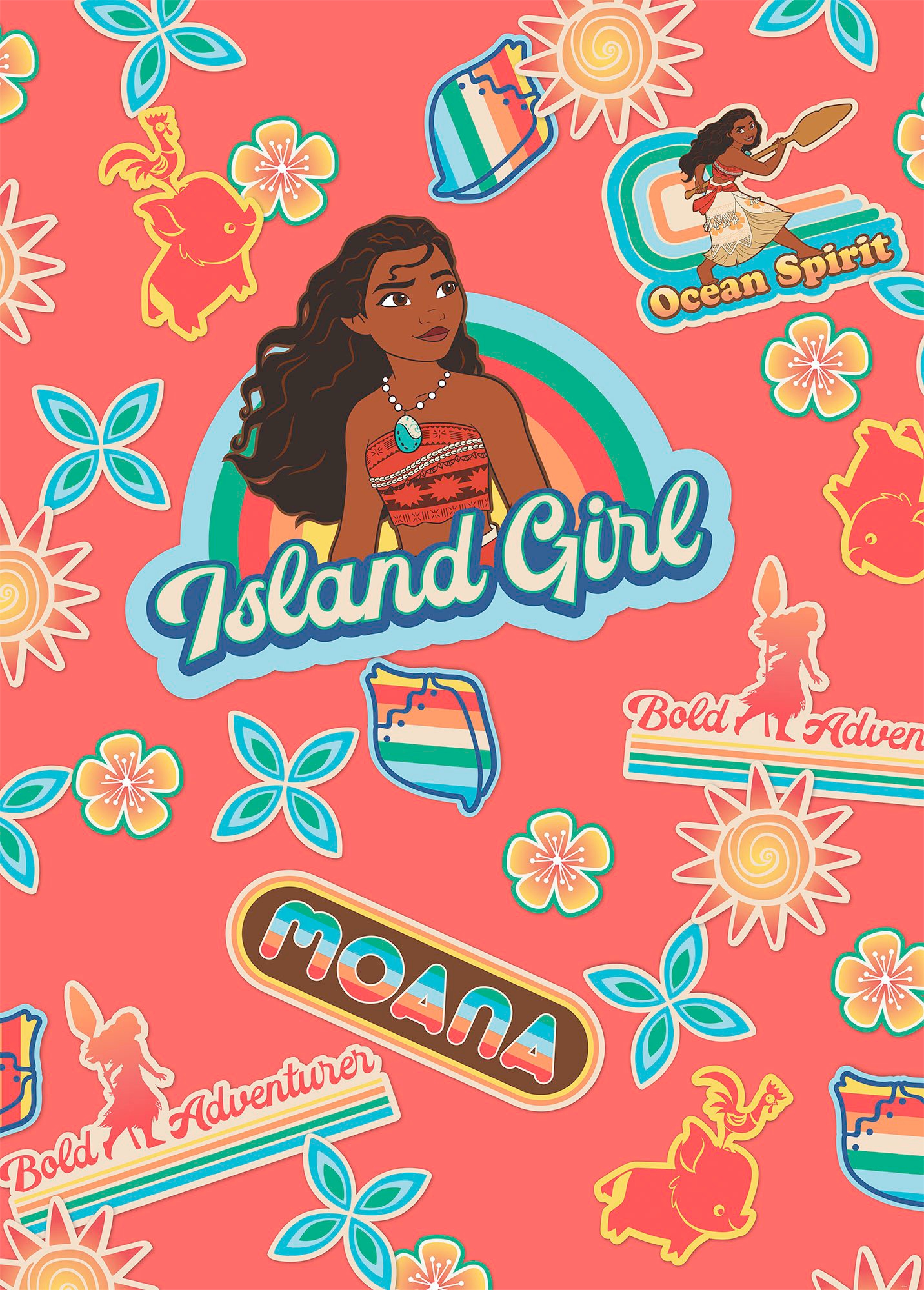 Vliestapete Jahren kaufen online x Island cm Girl«, 3 mit »Moana (Breite XXL Höhe) Garantie 200x280 mehrfarbig, Komar |