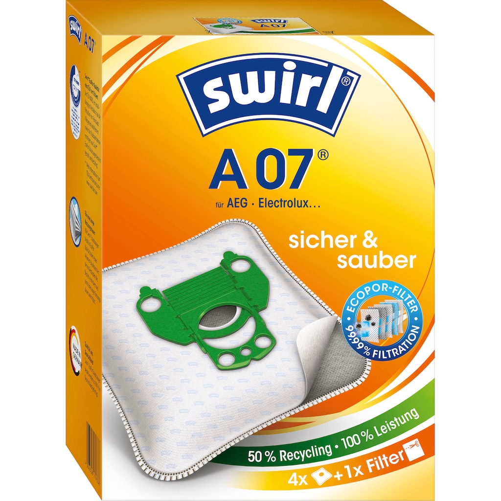 Swirl Staubsaugerbeutel »A 07 für AEG«, (Packung)