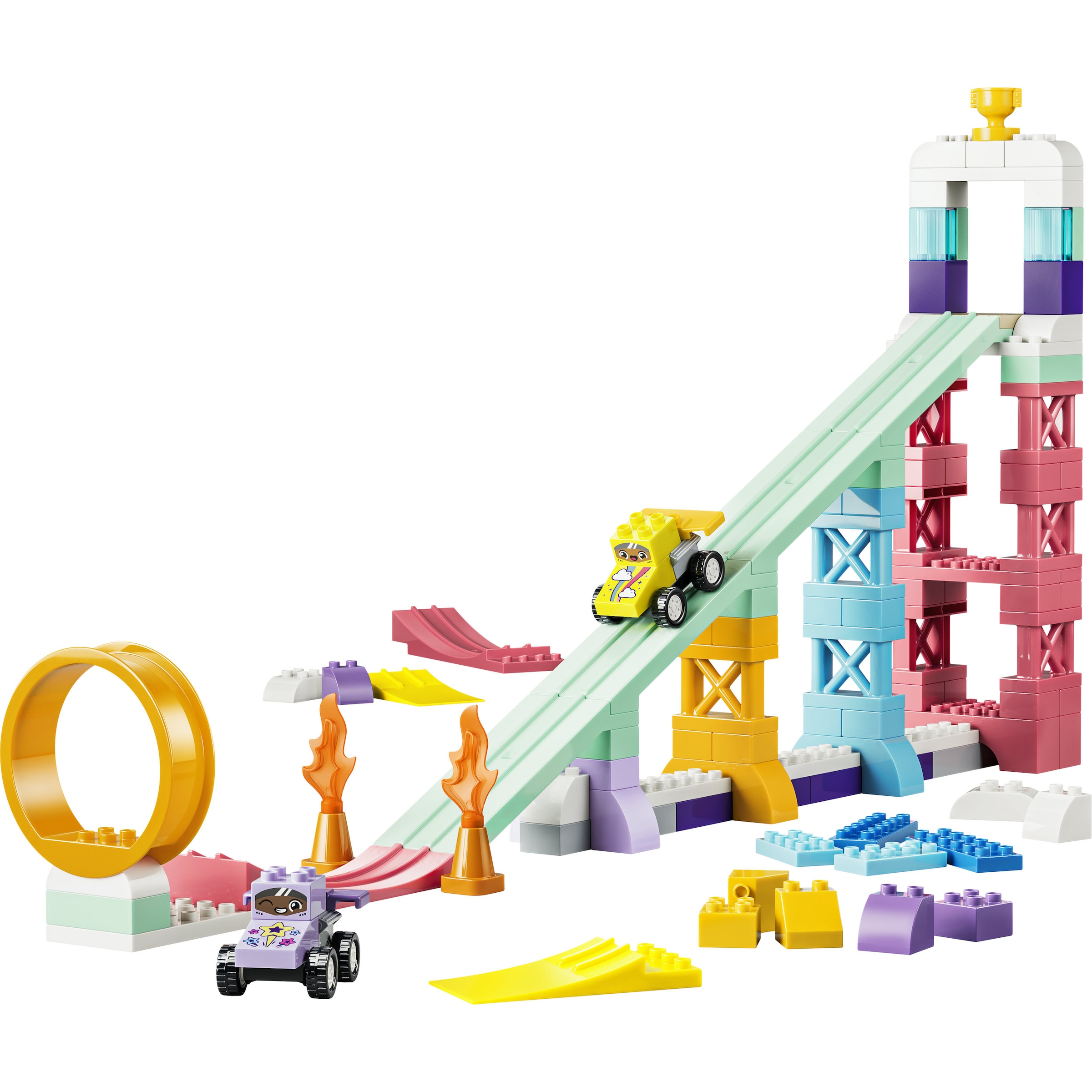 LEGO® Konstruktionsspielsteine »Kreative Sprungschanzen mit kleinen Flitzern 3-in-1-Set (10478)« LEGO DUPLO Town; Made in Europe