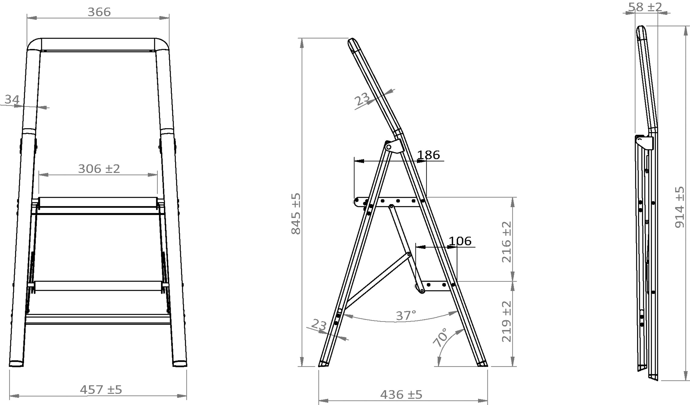 WENKO Trittleiter »Modell Alu-Compact, Klapptritt« 1 Stk. tlg. leichte, mit Anti-Rutsch-Füßen zusammenklappbare Leiter