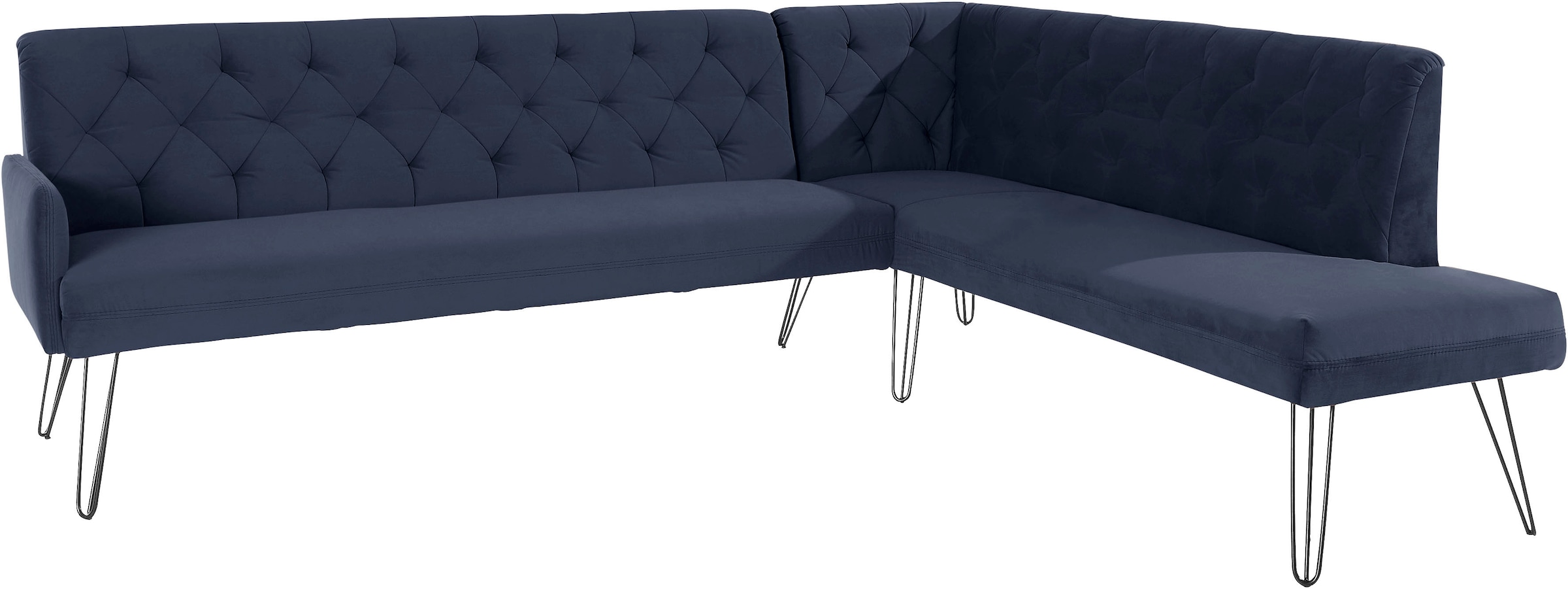 exxpo - sofa fashion Eckbank »Doppio, Chesterfield Optik, komfortabel und bequem, hohe Designfüße« Frei im Raum stellbar