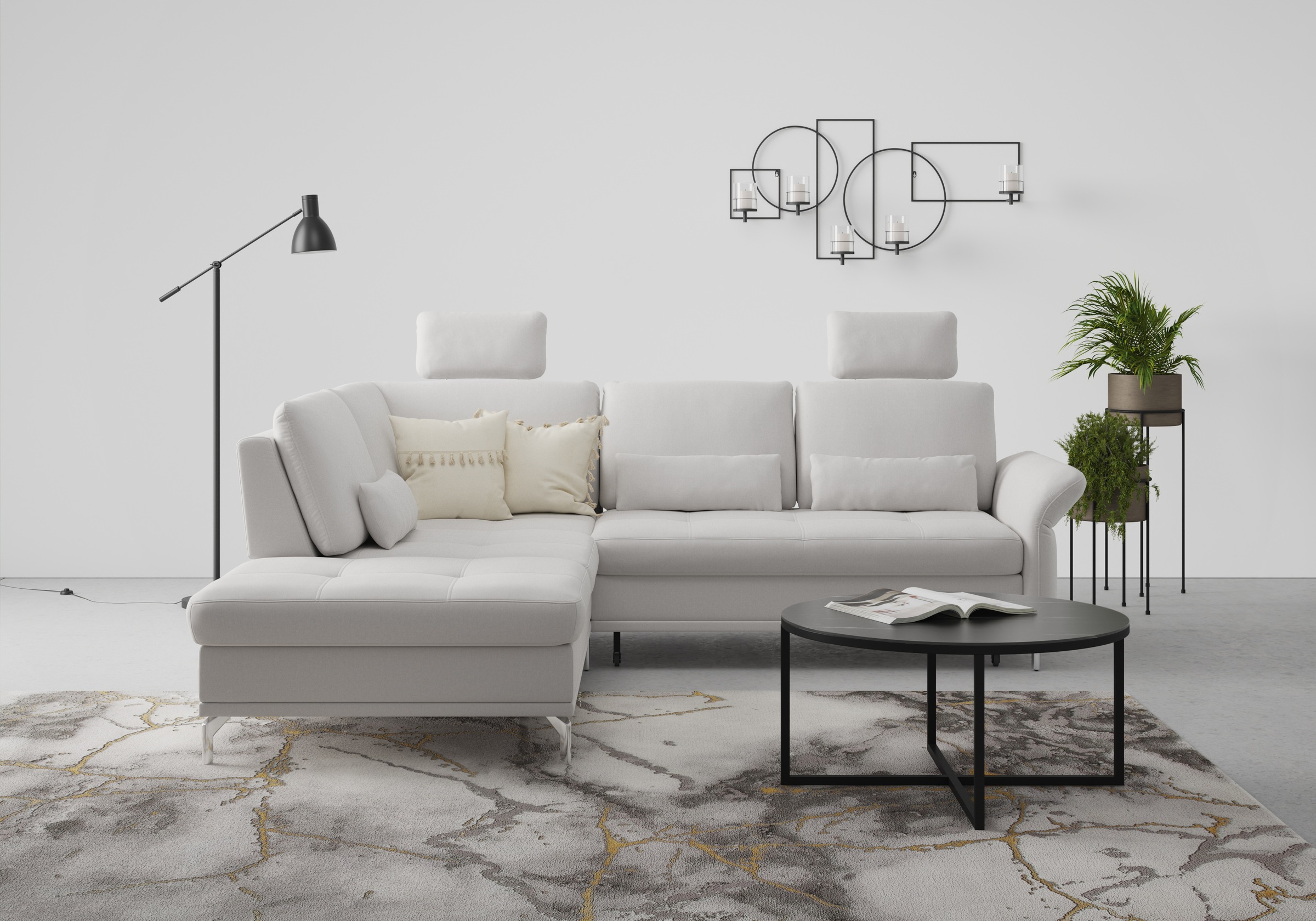 INOSIGN Ecksofa »Palm Beach L-Form«, Federkern, mit Sitztiefenverstellung, wahlweise mit Bettfunktion