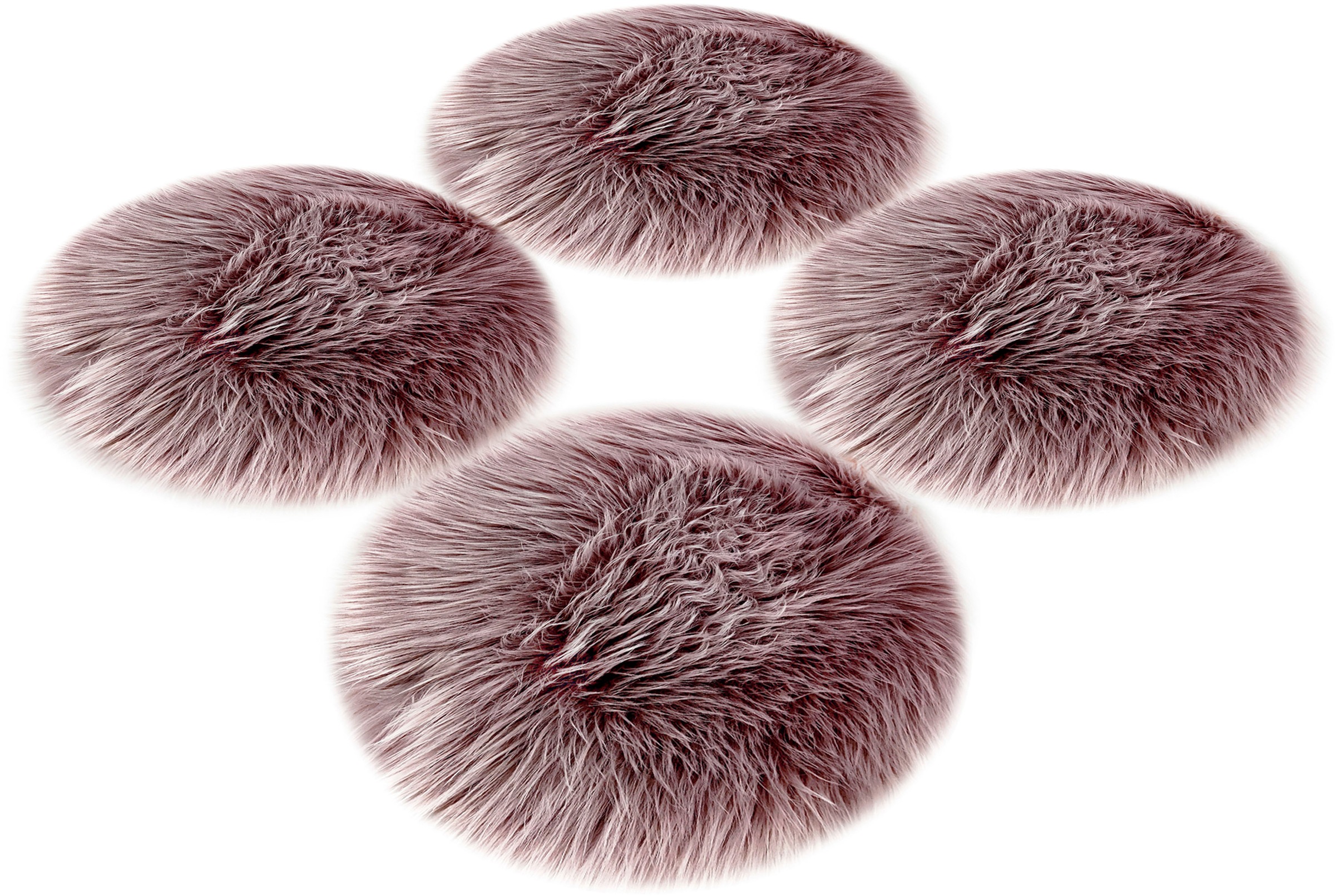 Home affaire Sitzkissen »Sitzauflage Dena«, 4er Set, Kunstfell, rund, Ø 35 cm, Esszimmer, Wohnzimmer