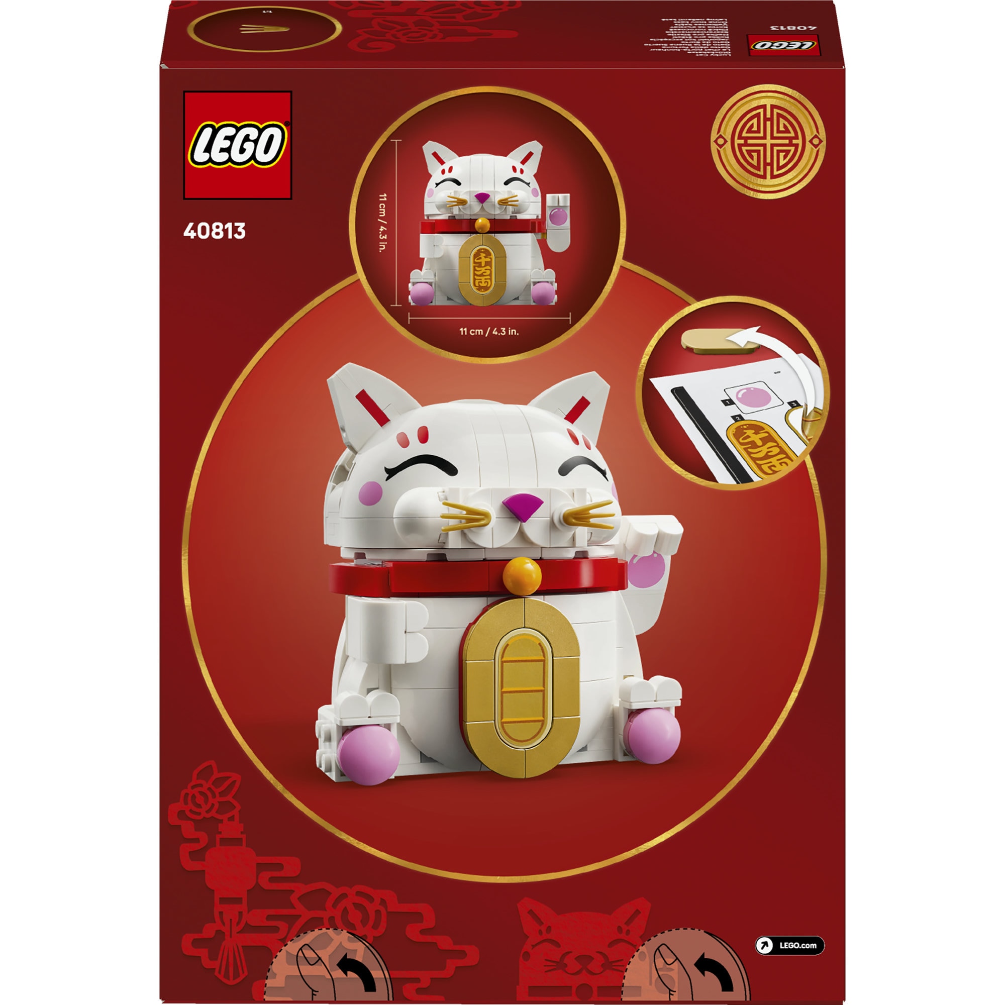 LEGO® Konstruktionsspielsteine »Glückskatze (40813), LEGO Iconic« Made in Europe