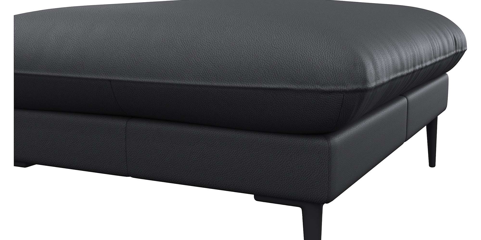 FLEXLUX Pouf »Salino, Fußhocker, Sitzhocker, Polsterhocker,«, Kaltschaum & Stahl-Wellen, Füsse Schwarz