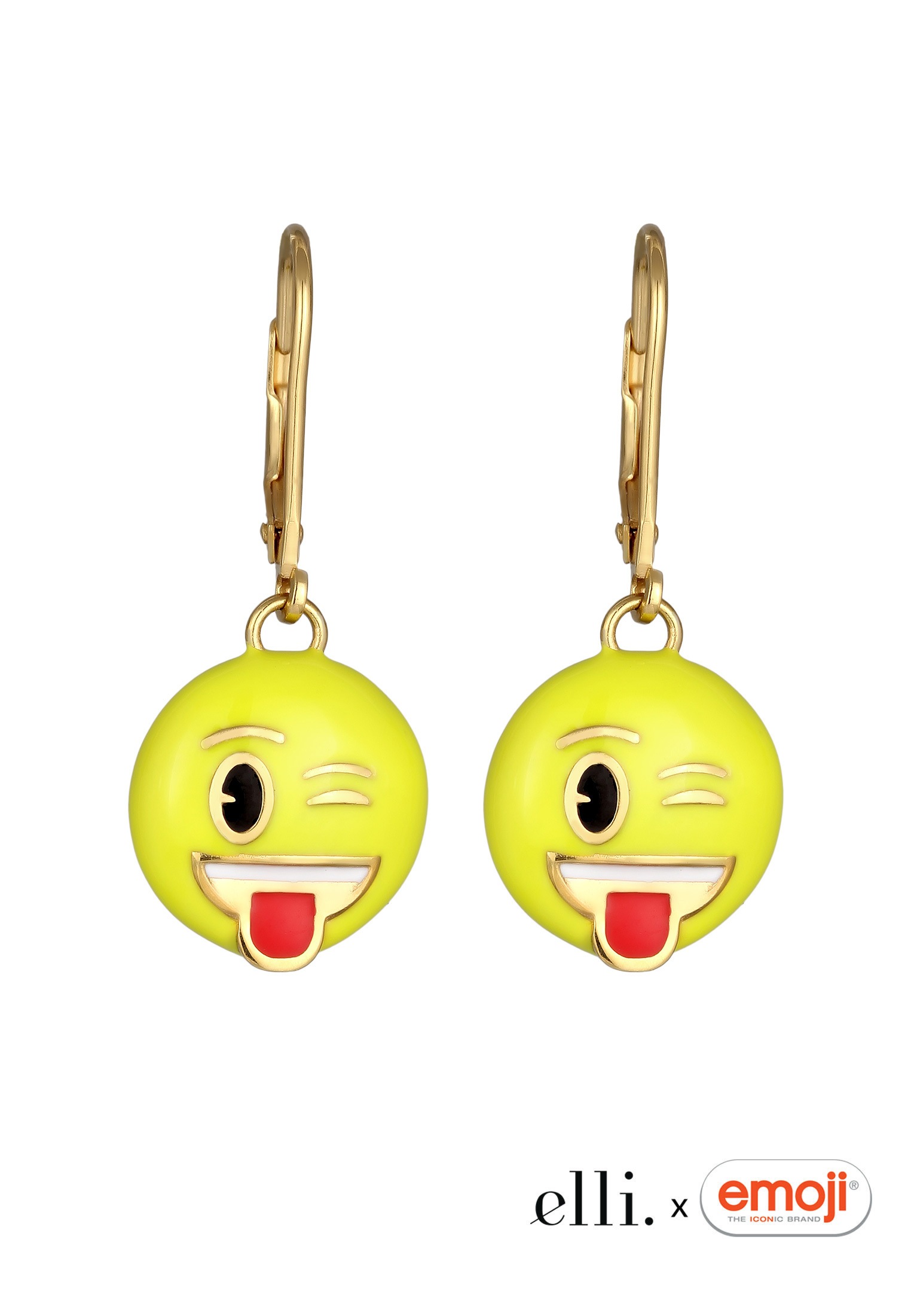 Elli Paar Ohrhänger »Ohrringe Smiling Face Zwinkern Emoji 925 Sterling Silber«