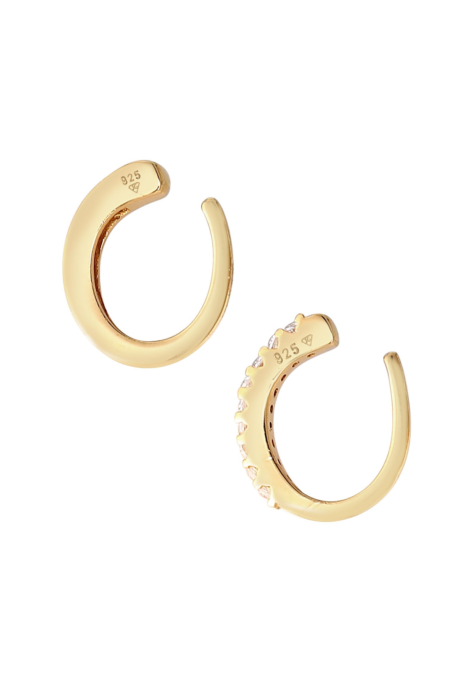 Elli Paar Ohrklemmen »Ohrringe Single Earcuff Basic Zirkonia 2er Set 925 Silber«