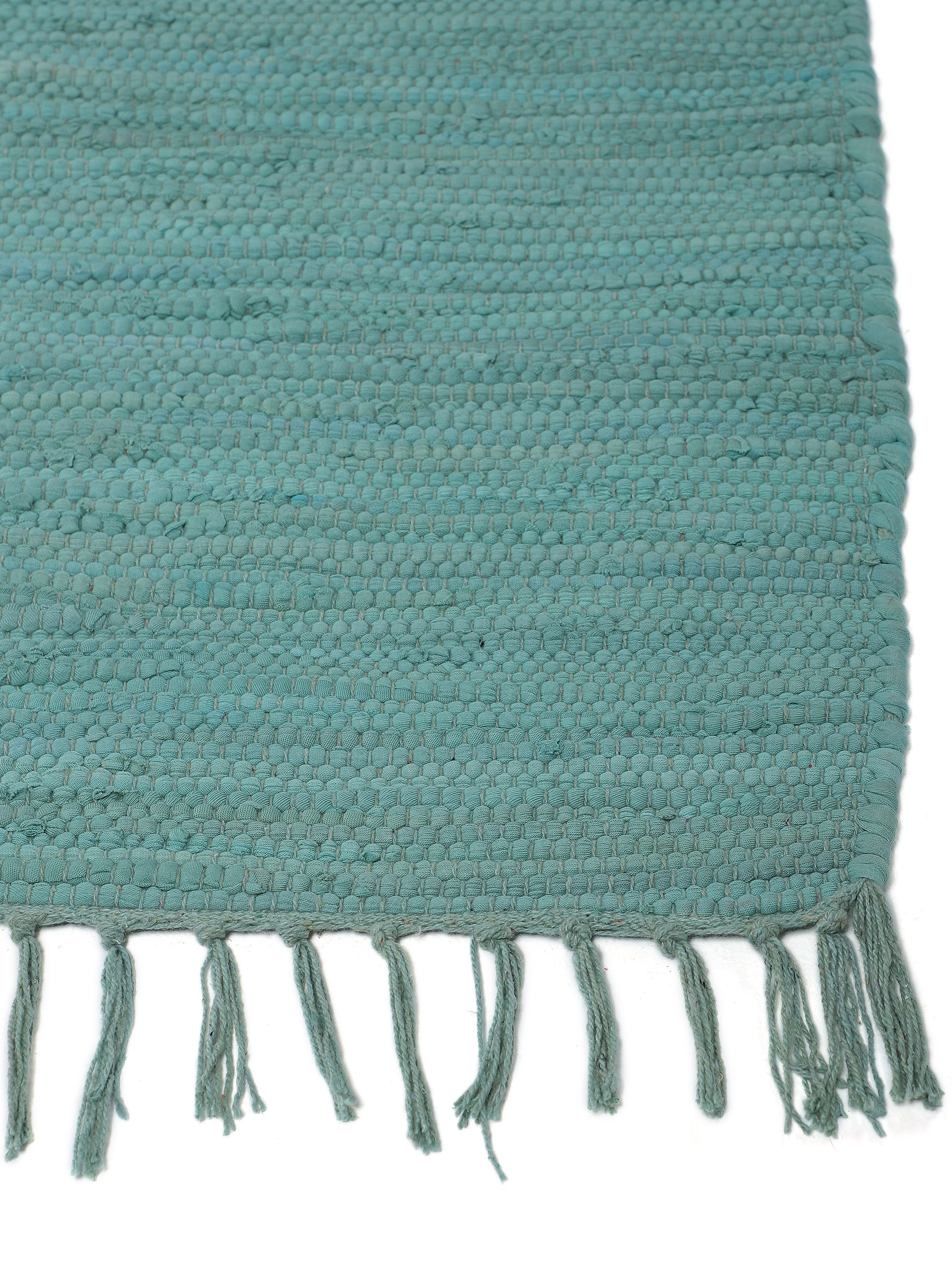 carpetfine Teppich »Kelim Chindi uni, auch als Läufer«, rechteckig, 5 mm Höhe, Wendeteppich, reine Baumwolle, handgewebt, Uni-Farben, mit Fransen