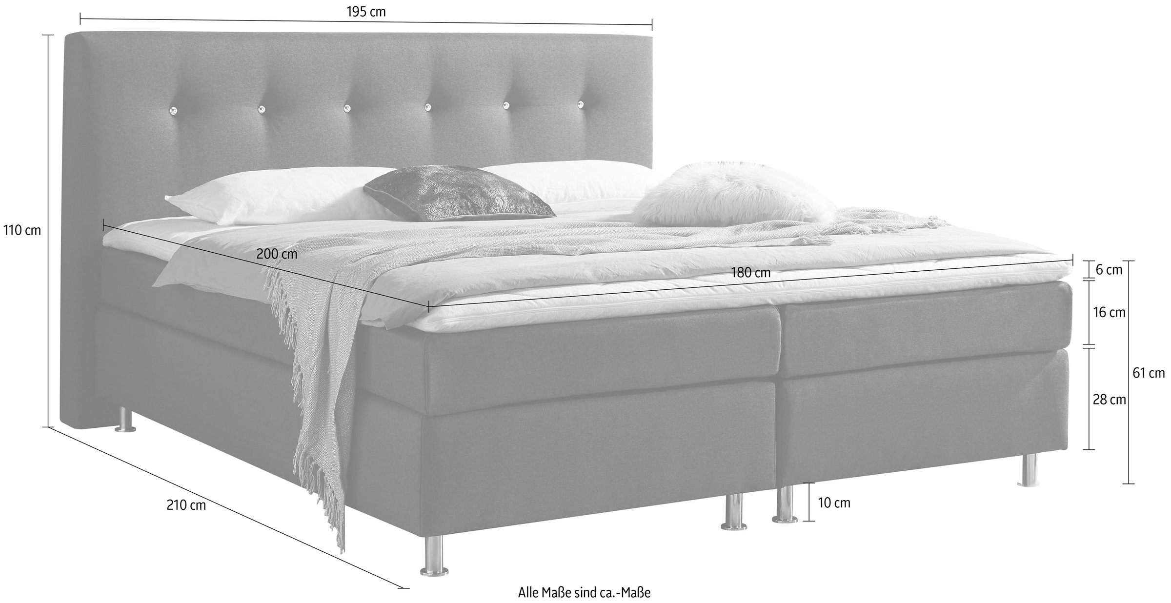 Westfalia Schlafkomfort Boxspringbett, mit Topper