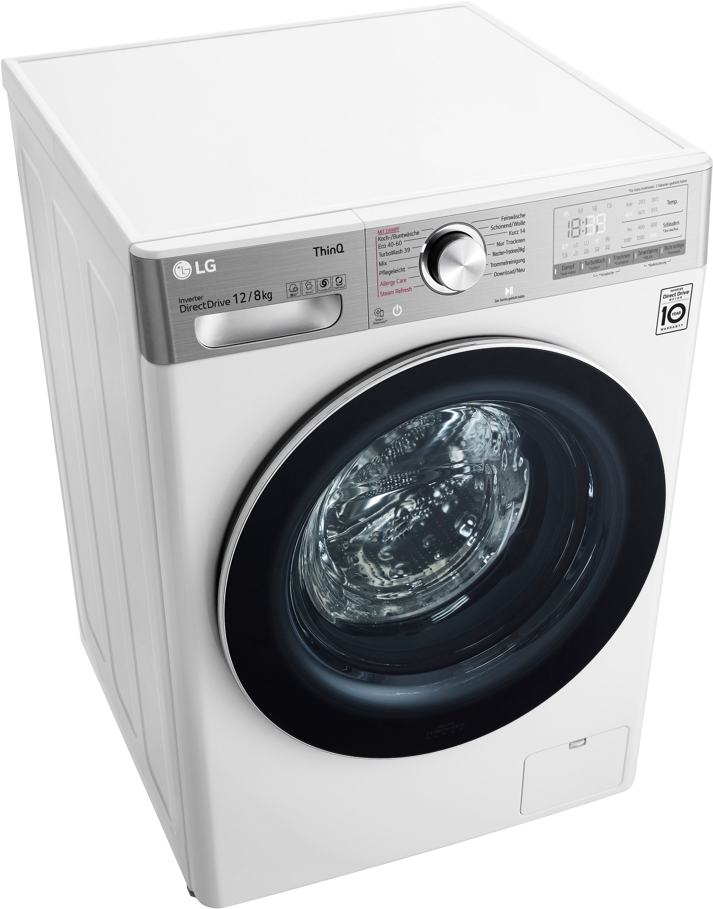 nur 3 Jahren Garantie XXL LG Waschtrockner »V9WD128H2«, Waschen in TurboWash® - Minuten mit 39