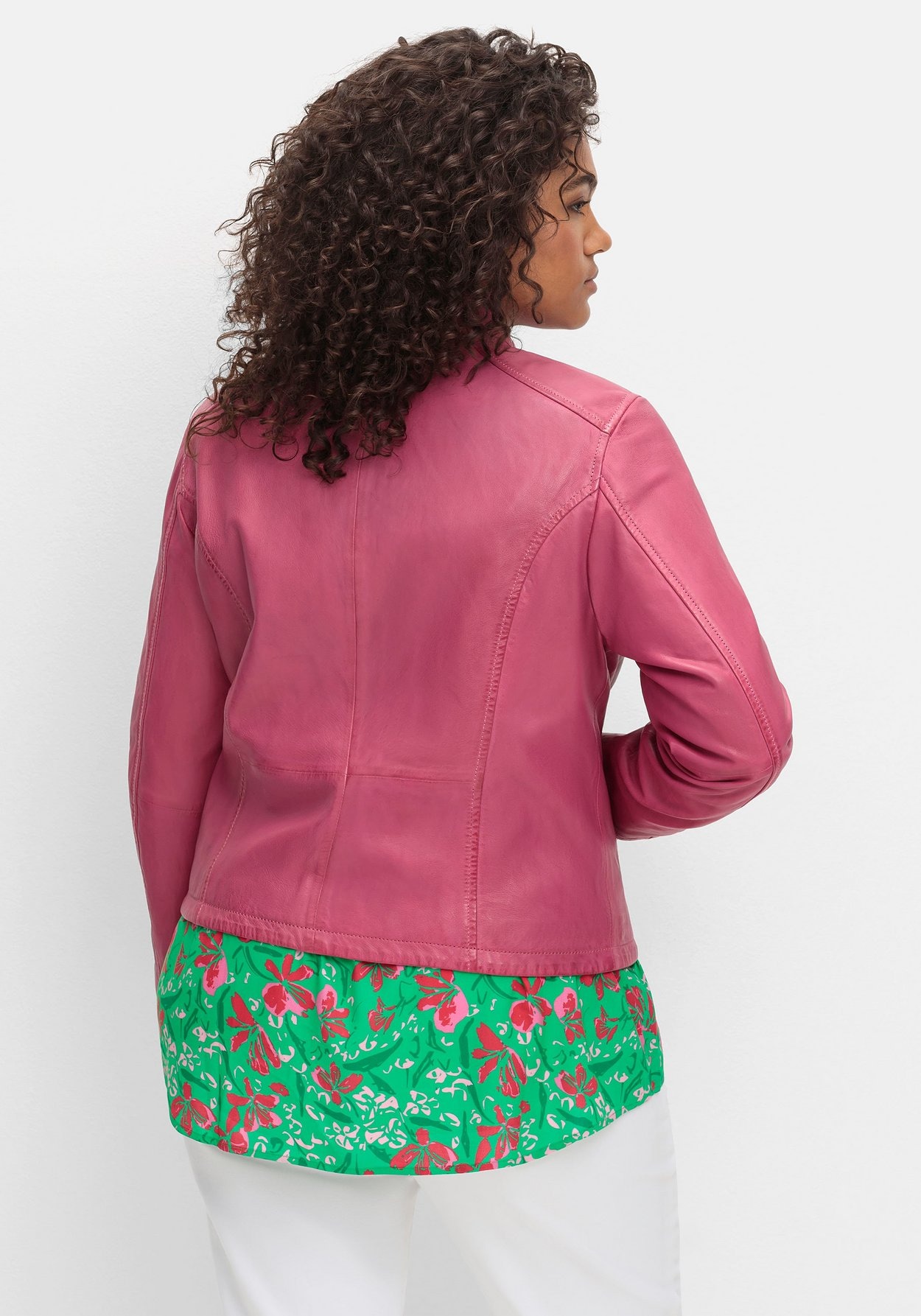 Sheego Lederjacke »Lederjacke aus Lammnappa, mit Stehkragen«
