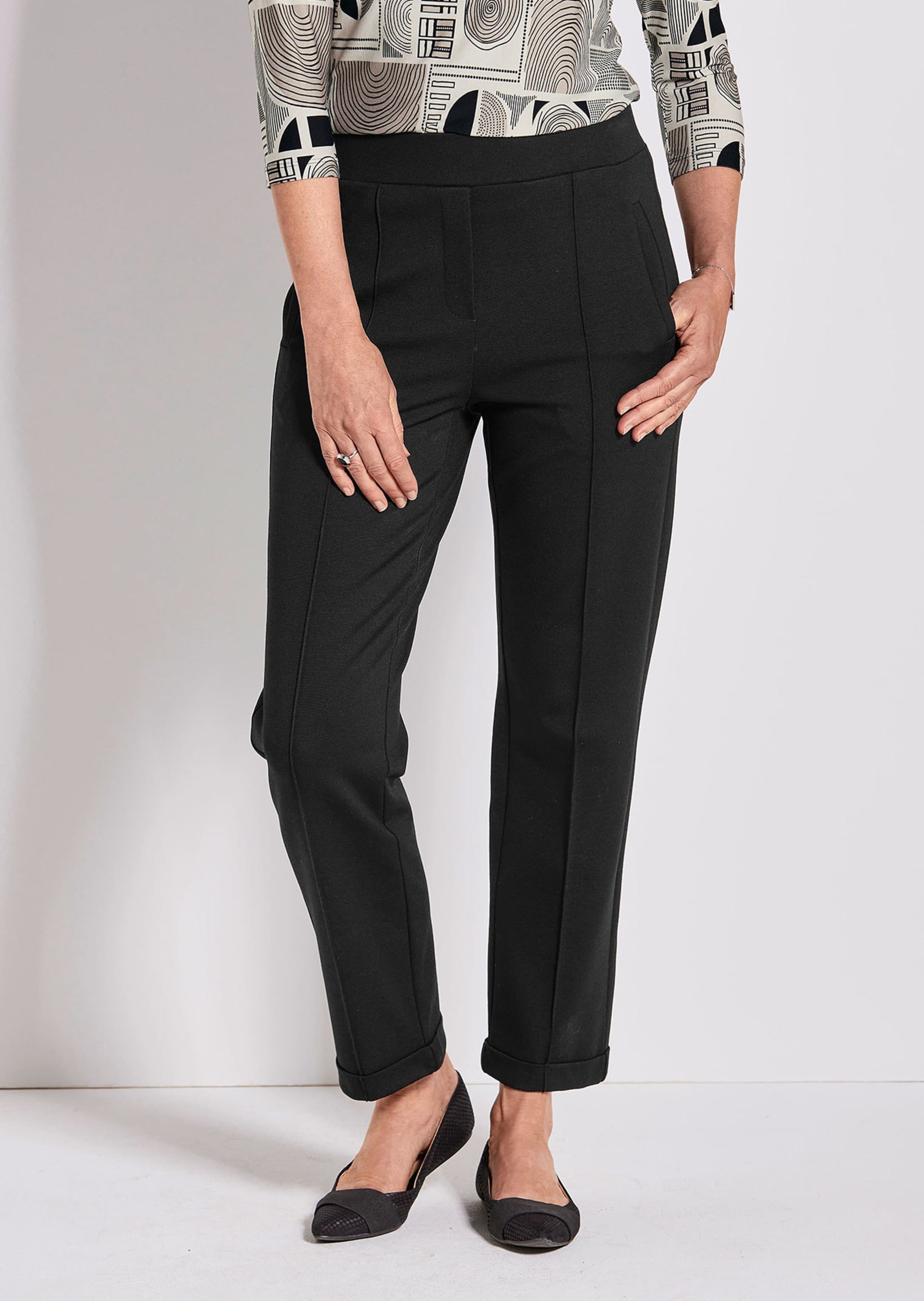 GOLDNER Schlupfhose »Kurzgröße Blaue Jerseyhose CARLA aus Viskosemix«