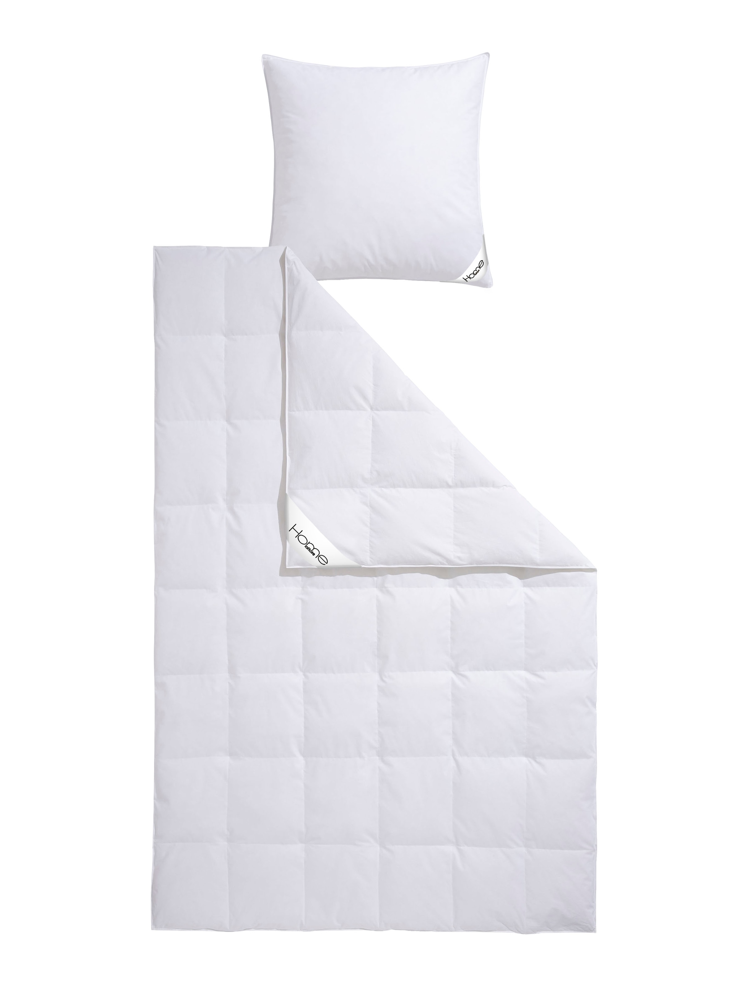 Home affaire Daunenbettdecke + Kopfkissen »Köniz, Bettdecke 135x200&155x220 cm mit 80x80 cm Kissen Made in Green« 2-tlg., Set mit Kissen, allergiker geeignet (Hausstauballergiker)