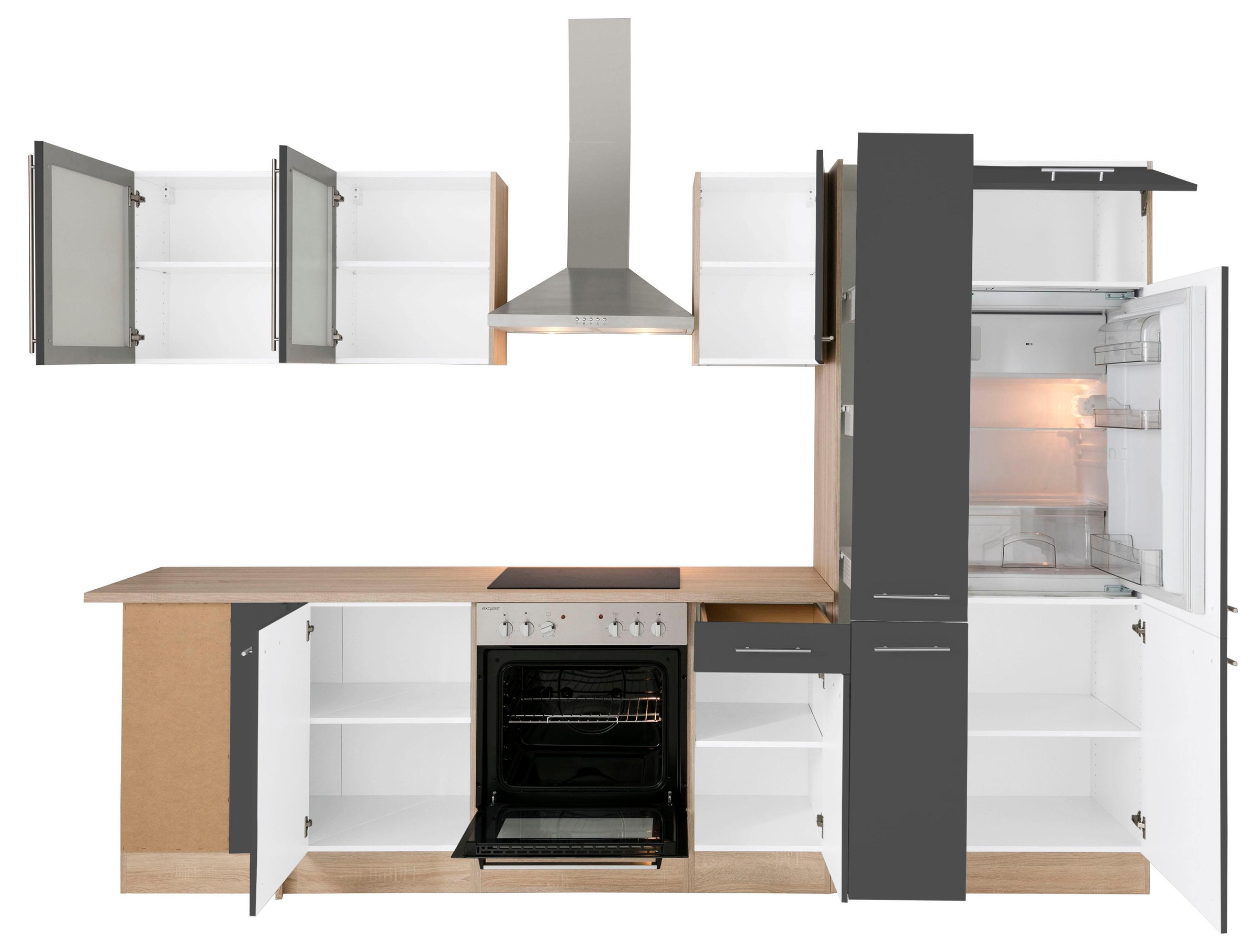 OPTIFIT Winkelküche »Kalmar«, Stellbreite 300x175 cm, wahlweise mit E-Geräten, mit Arbeitsplatte
