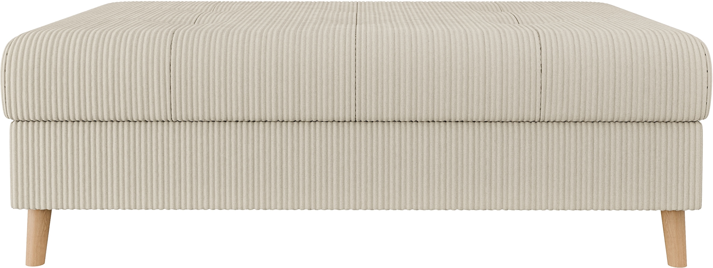 Home affaire Polsterhocker »CHARRE XXL, Steppung im Sitzbereich, Maße: B/T/H: 118/73/40 cm«, passend zur Serie CHARRE, auch in Cord und Bouclé