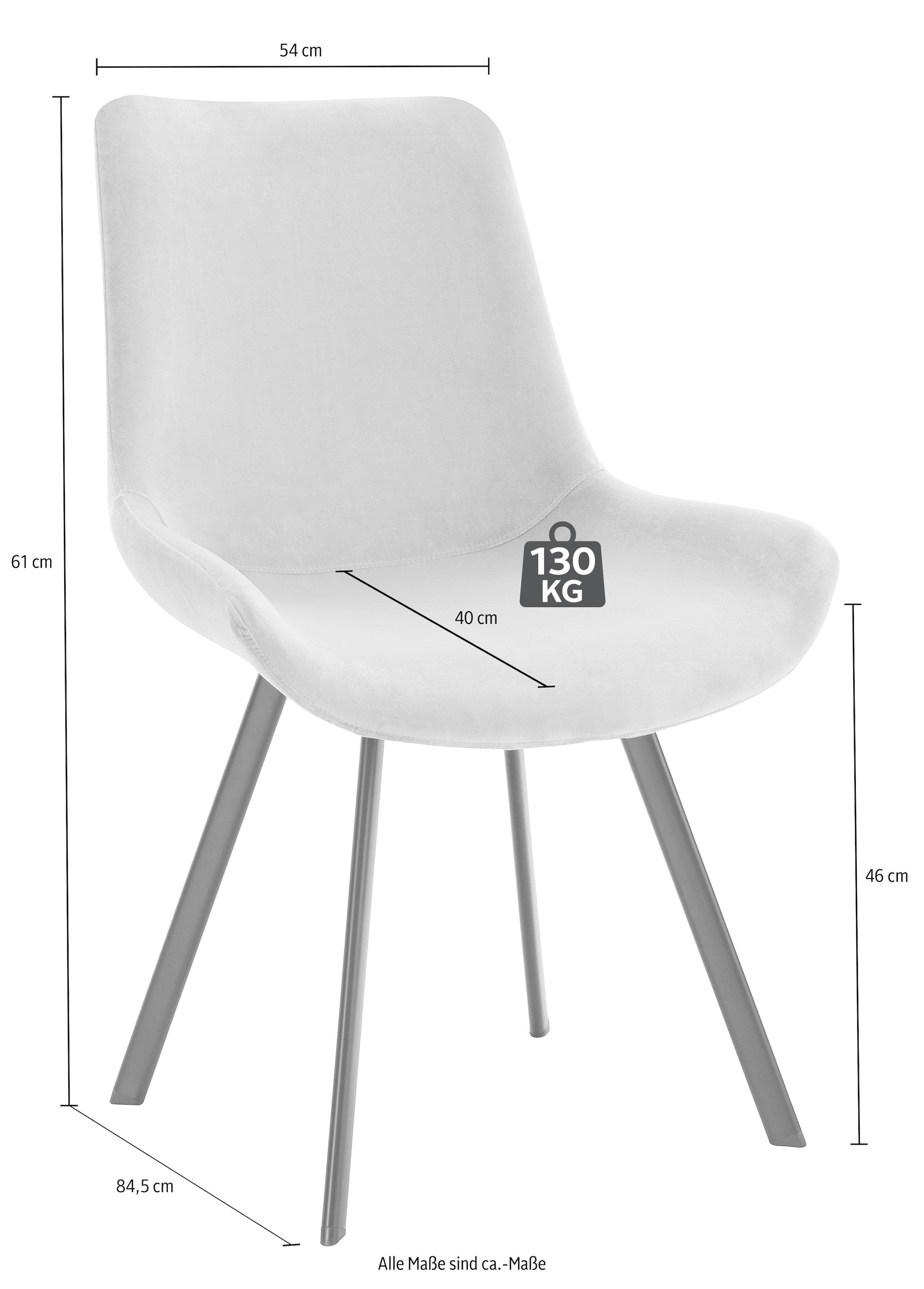 Homexperts Esszimmerstuhl »Rose«, (Set), 2 St., Samtstoff, Bezug in Samtstoff
