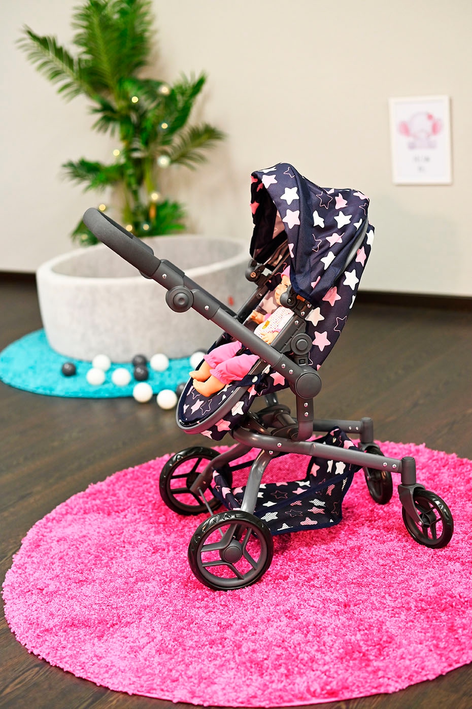 Knorrtoys® Kombi-Puppenwagen »Boonk - star blue pink«