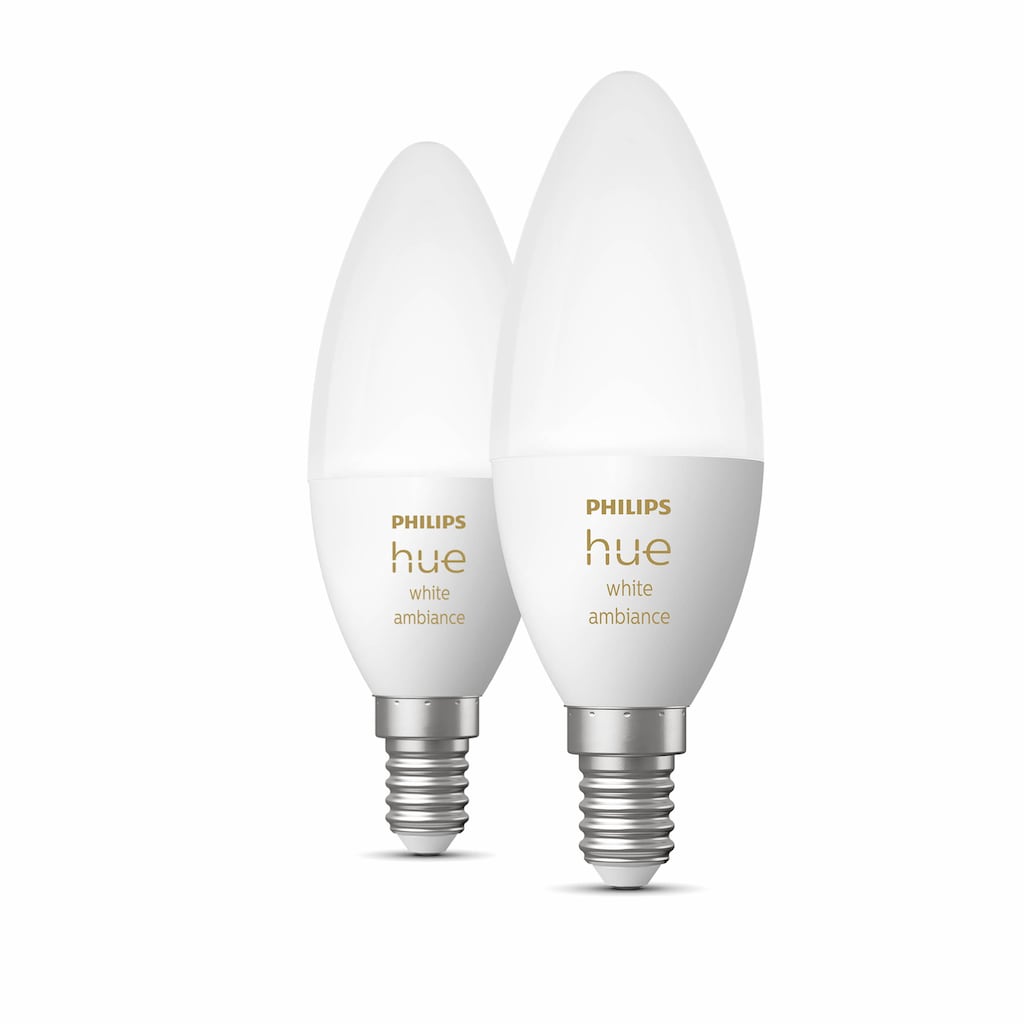 Philips Hue Smarte LED-Leuchte »White Amb. E14 Kerze Doppelpack 2x470«