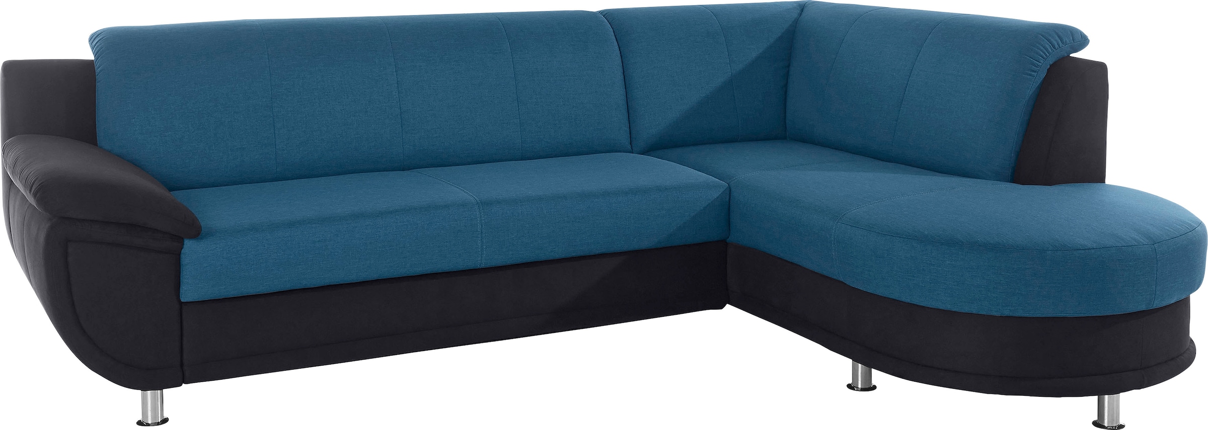 TRENDMANUFAKTUR Ecksofa »Rondo 3, zeitlos und bequem, Materialmix, breite Armlehnen, L-Form« wahlweise mit Federkern für mehr Komfort, wahlweise mit Bettfunktion