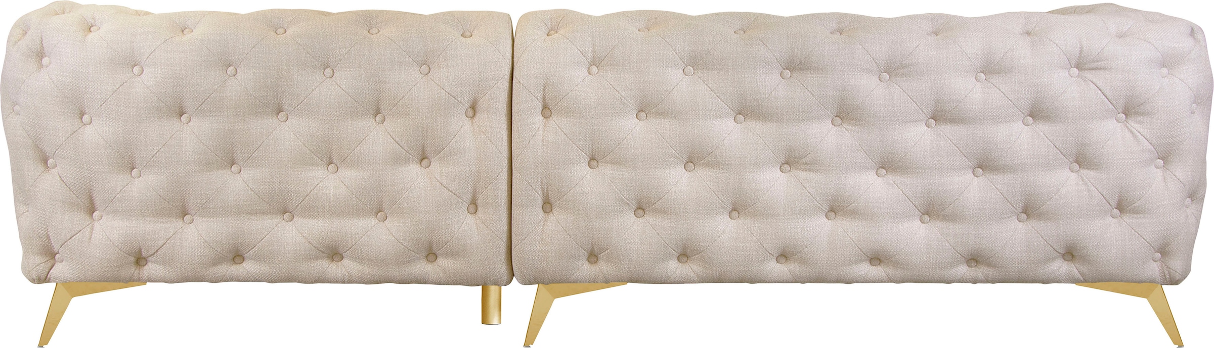 Home affaire Chesterfield-Sofa »Ecksofa GLYNIS L-Form mit Wellenunterfederung, Maße B/T/H 264/264/75cm« aufwändige Knopfheftung, moderne Chesterfield Optik, Fußfarbe wählbar