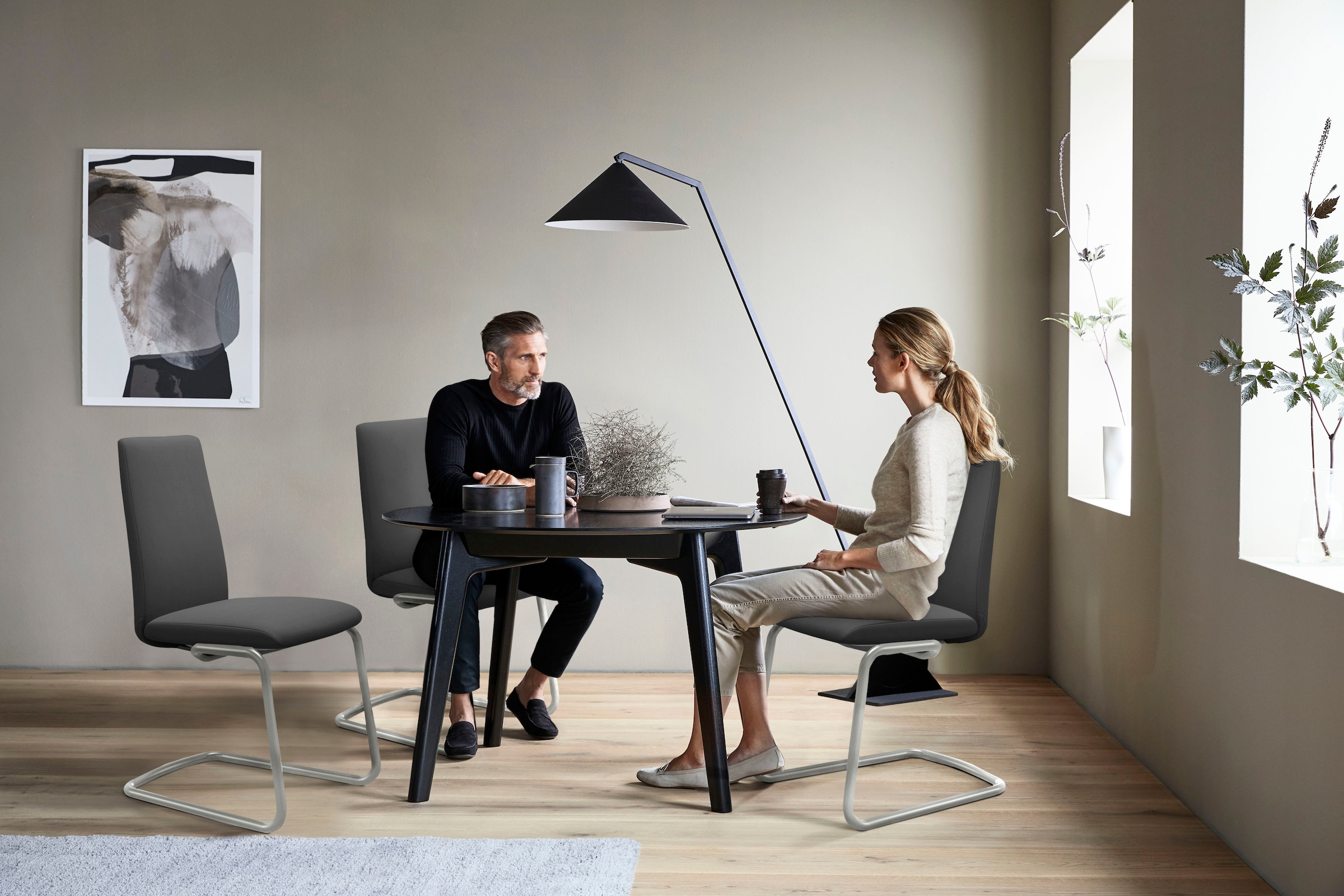 Stressless® Polsterstuhl »Laurel« () Low Back, Größe L, mit Beinen aus Stahl in Schwarz matt