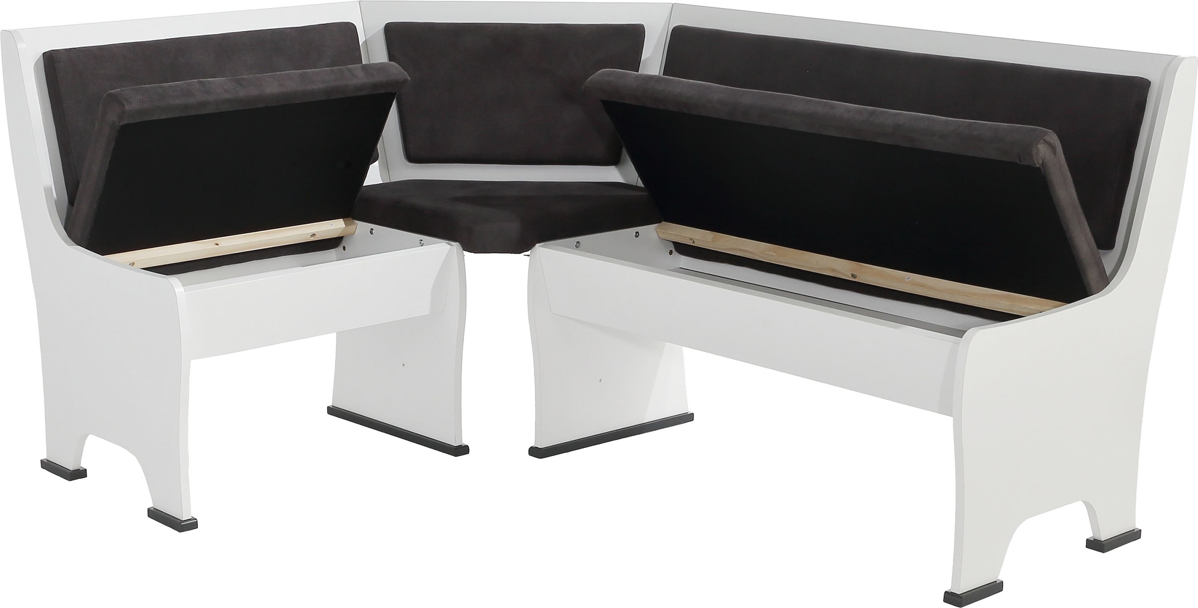 OTTO home Eckbankgruppe »Theo (Set, 4-tlg. Tisch, Bank und 2 Stühle) 2 Farben wählbar« Bank links/rechts montierbar, mit Stauraum, Stühle im 2er Set