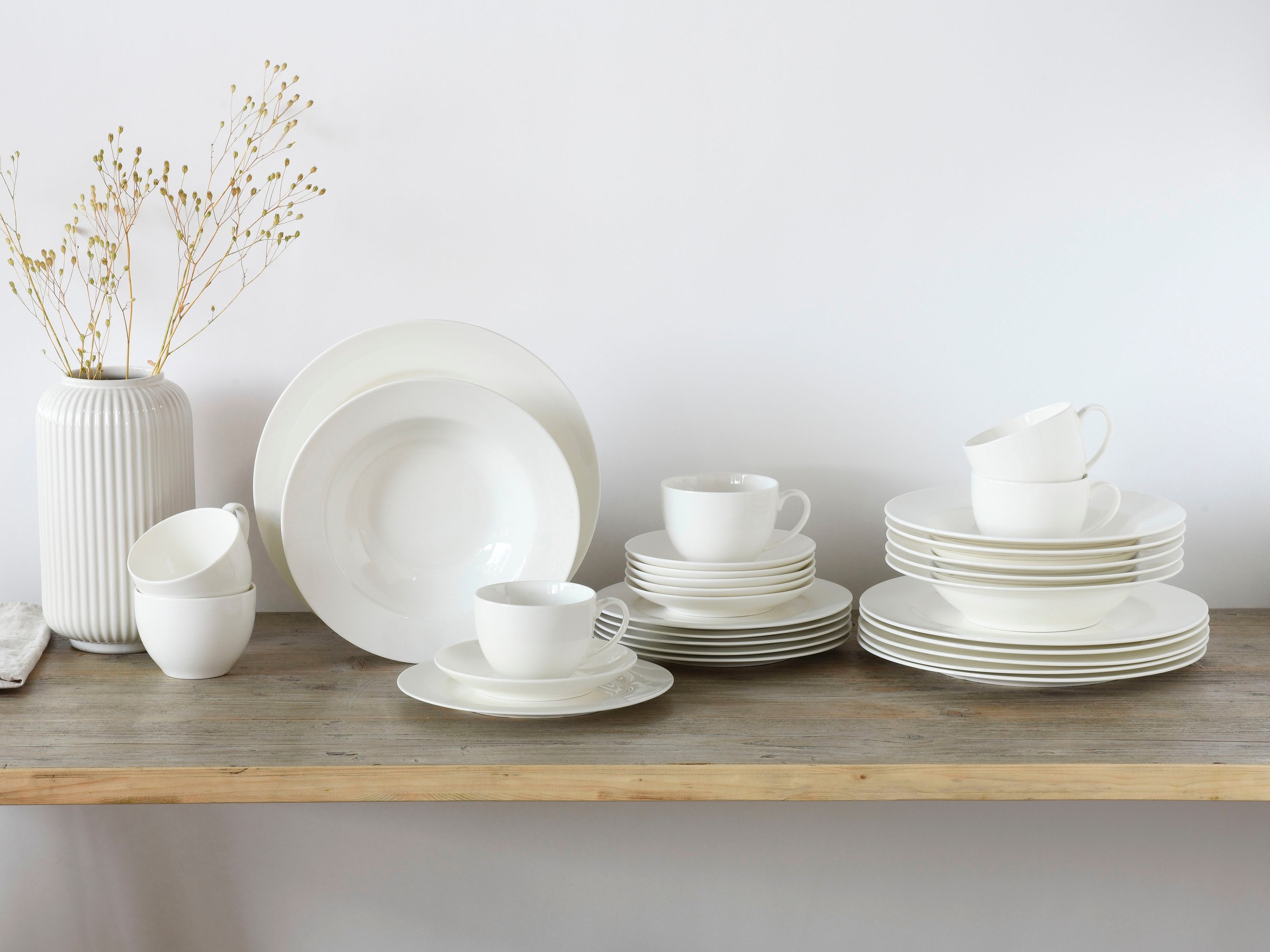CreaTable Kombiservice »Fleur Royal«, (Set, 30 tlg.), extrem dünn, leicht, lichtdurchlässig