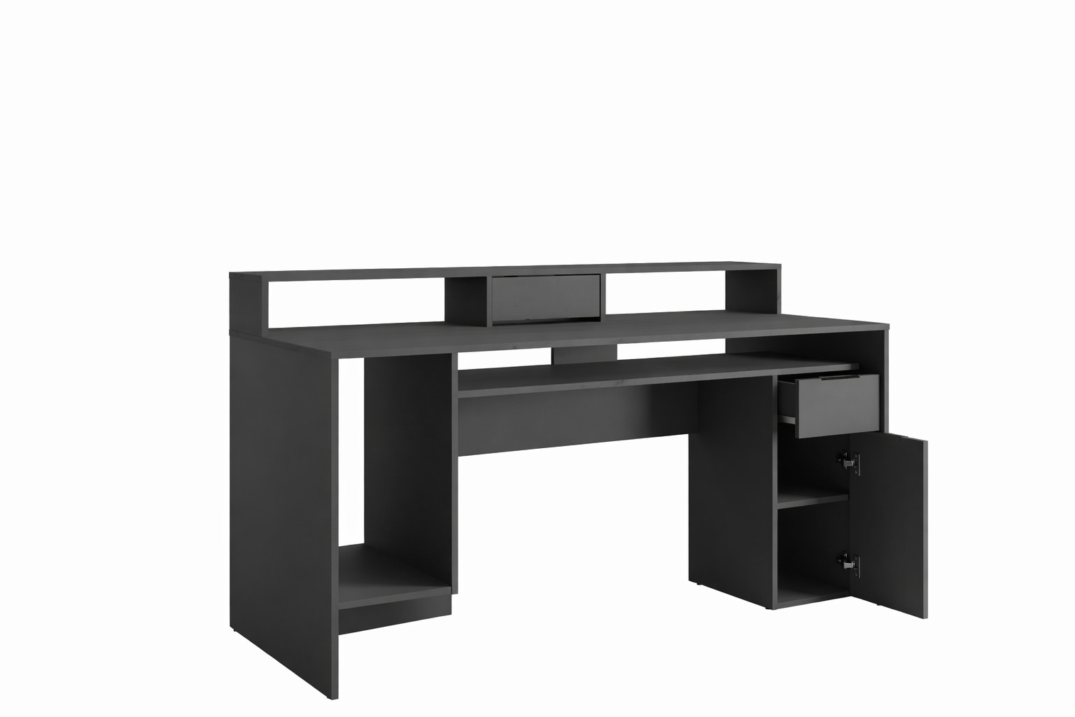 OTTO home Schreibtisch »Peooria Computertisch mit Monitoraufsatz & Towerfach, viel Stauraum« Büroschreibtisch, Gamingtisch mit Schublade, modern, Breite 160 cm