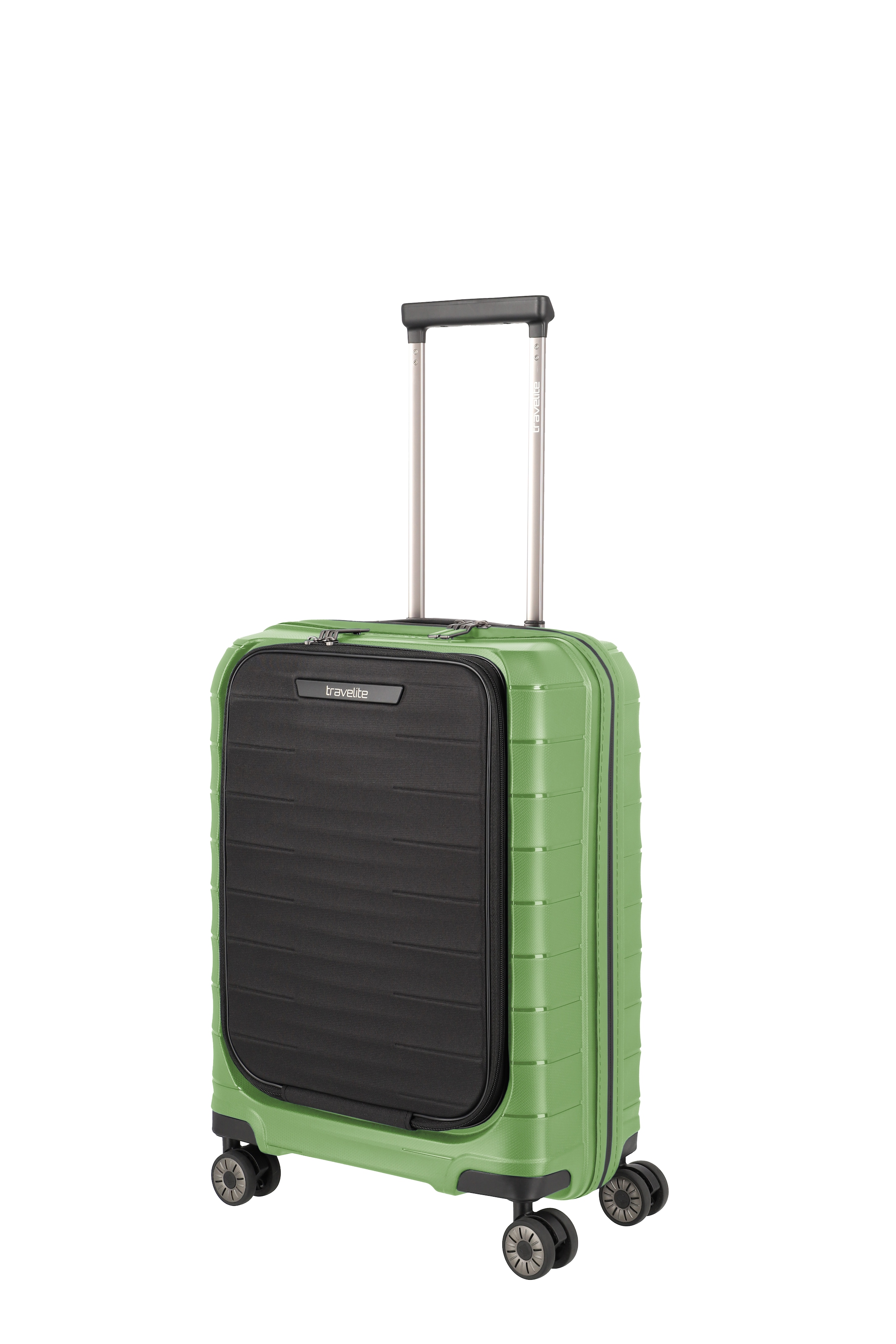 Travelite Mooby Trolley S mit Vortasche, 4-Rollen Grün