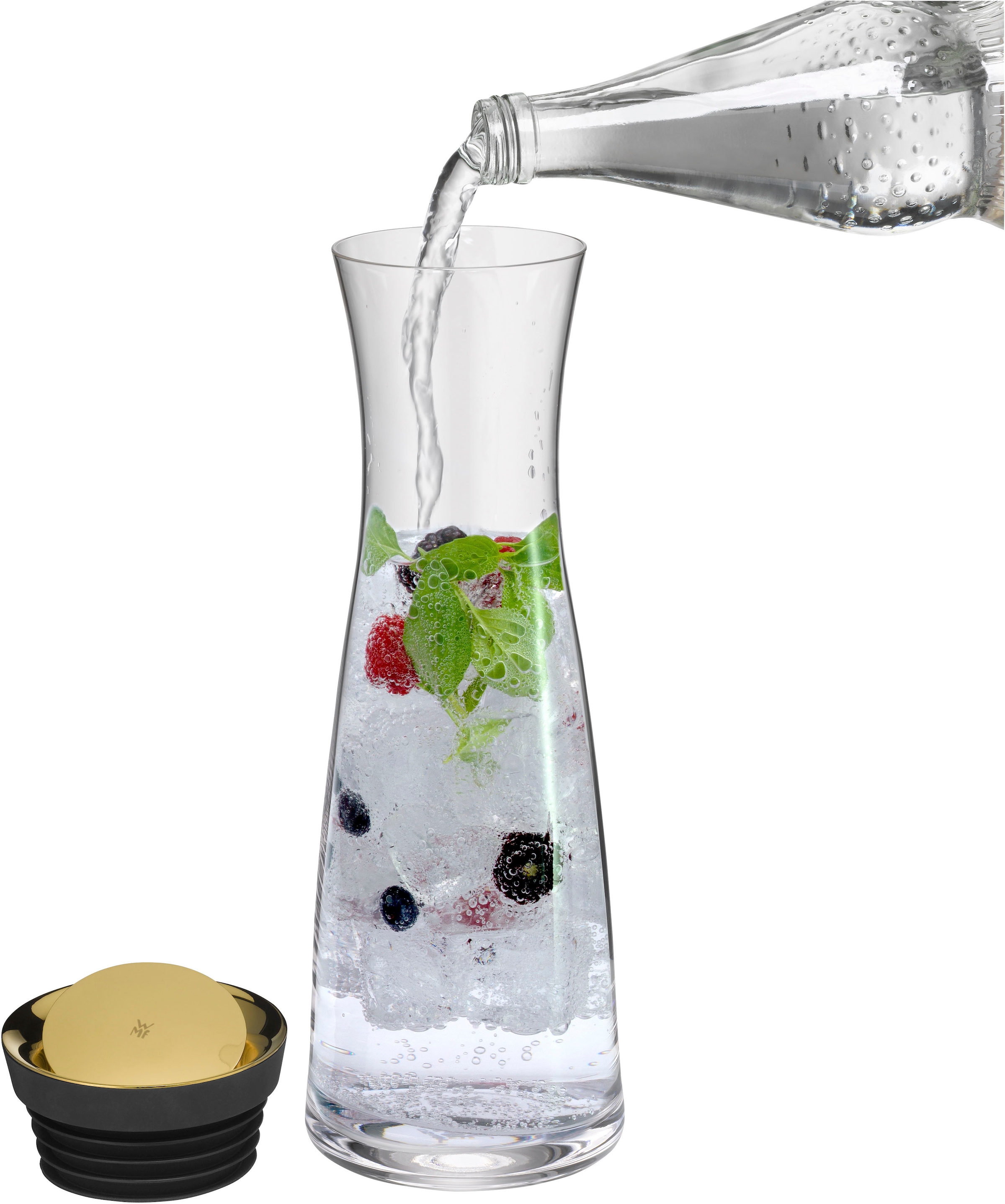 WMF Wasserkaraffe »Basic«, 1 Liter, Glaskaraffe, integriertes Sieb, tropffrei