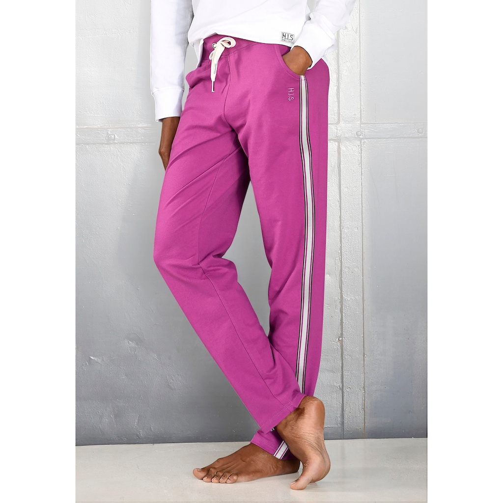 H.I.S Homewearhose »-Loungehose«, mit seitlichen Streifen und Eingrifftaschen, Loungeanzug