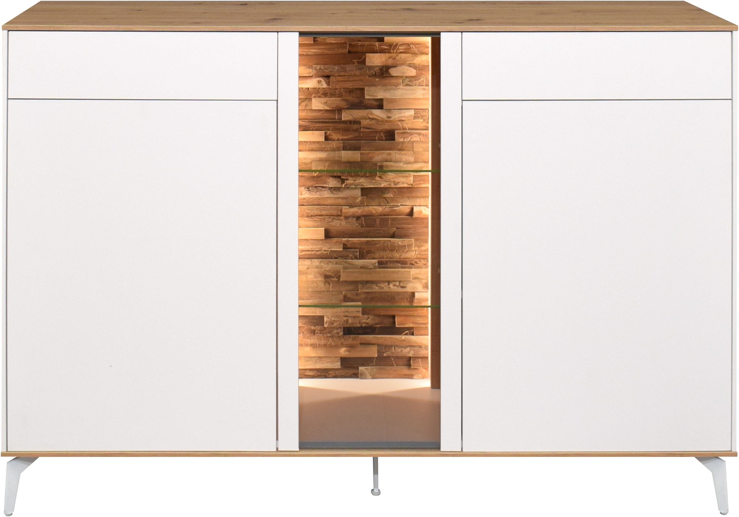 Mäusbacher Kommode Faro Sideboard 159 cm,  inkl. Beleuchtung, Push to open, Metallfüße