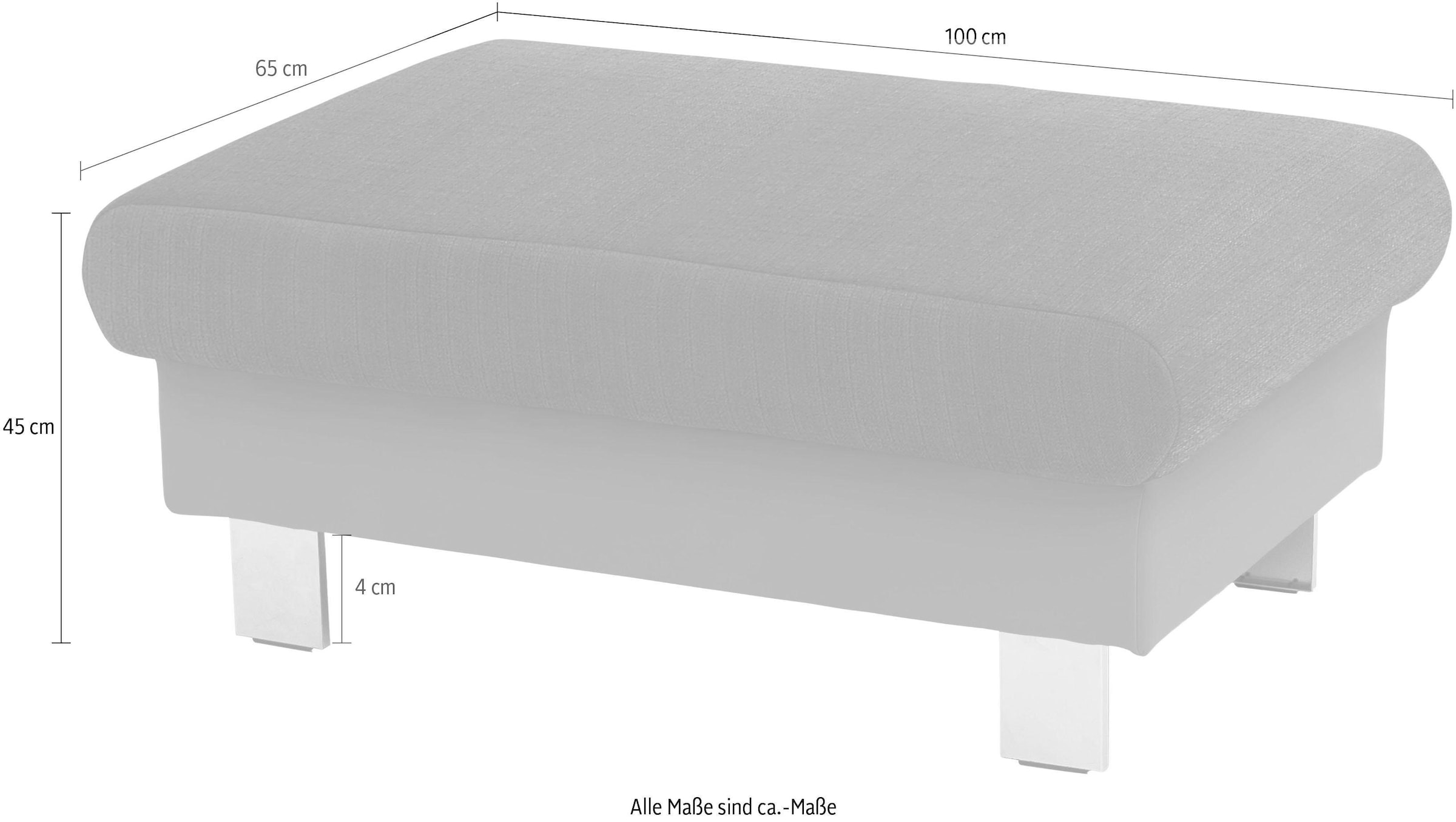 COTTA Polstergarnitur »Komaris L-Form«, (Set), Set bestehend aus: Ecksofa mit Kopfteilverstellung & Hocker