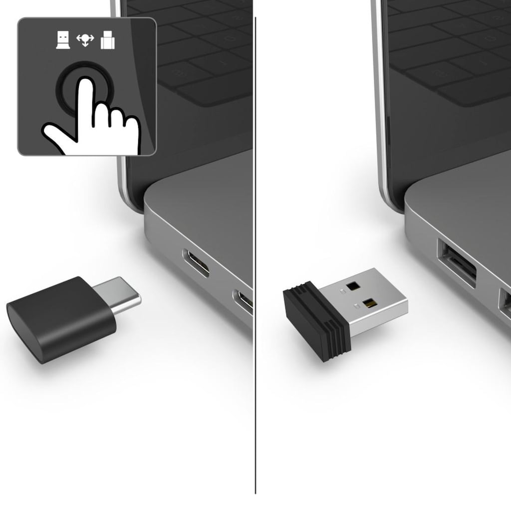 Hama Maus »Optische 6-Tasten-Funkmaus "MW-600", Dual-Modus Mit USB-C/USB-A«