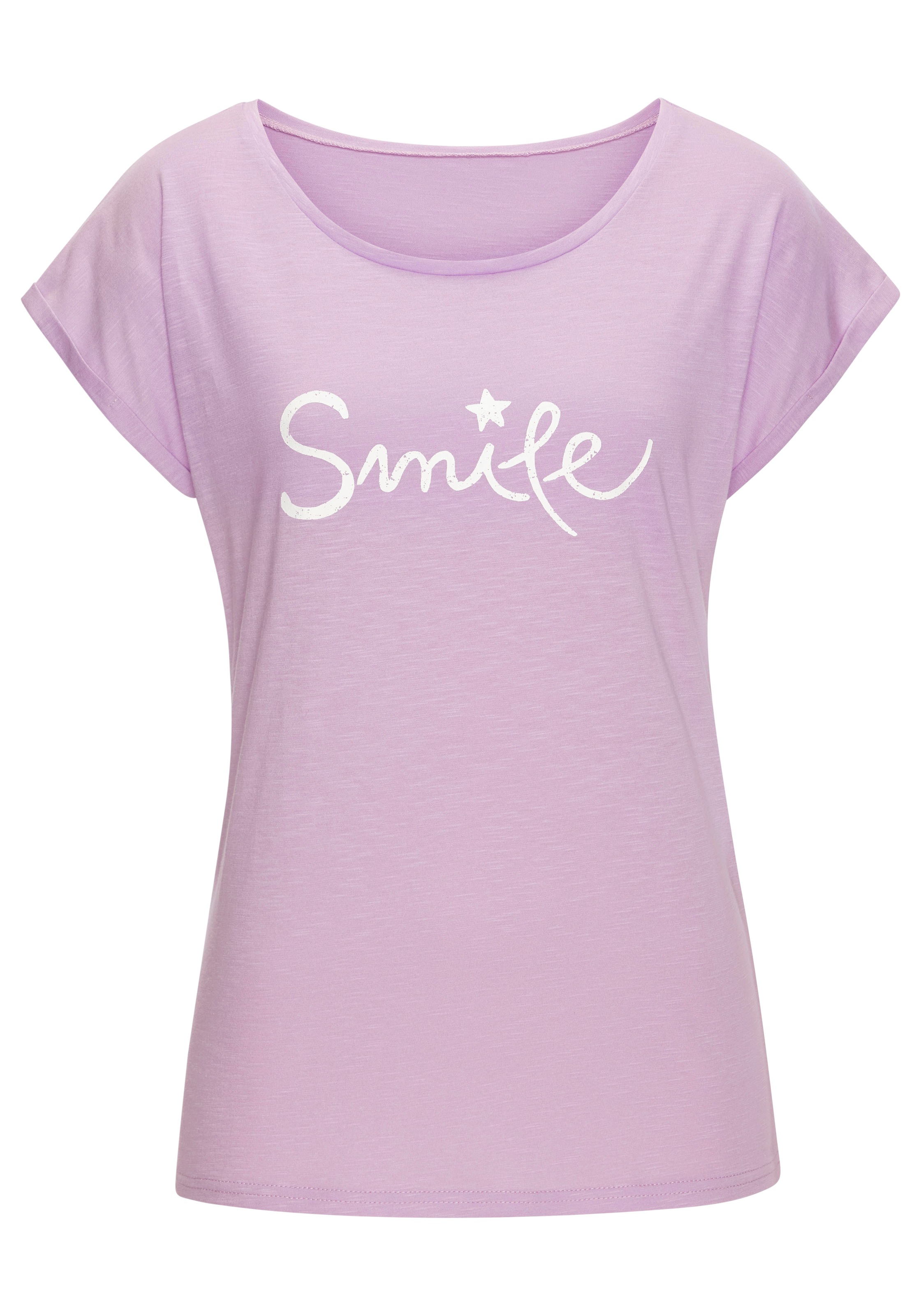 Beachtime T-Shirt »mit Frontdruck "Smile"«, aus weicher Baumwoll-Qualität