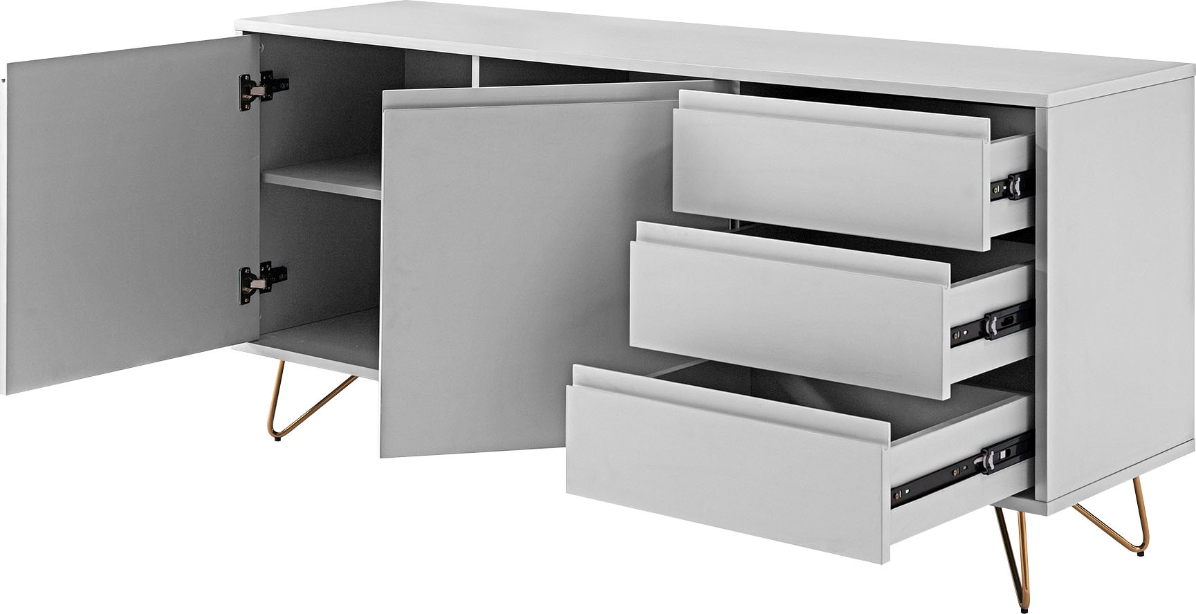SalesFever Sideboard, Kommode mit Hairpin Beinen, Breite 150 cm