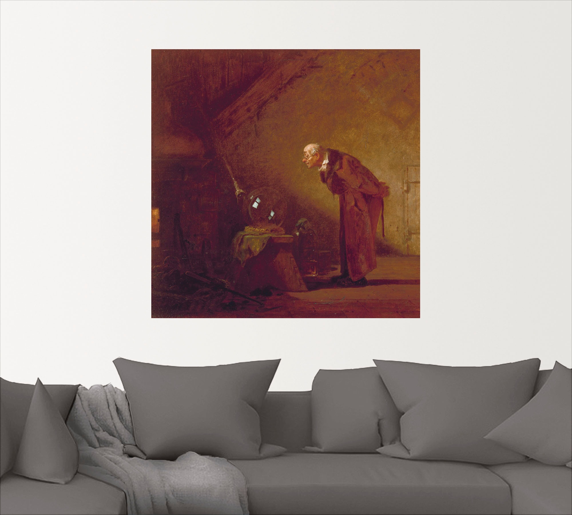 Artland Wandbild »Der Alchimist. Um 1855/60«, Mann, (1 St.), als Leinwandbild, Wandaufkleber oder Poster in versch. Größen