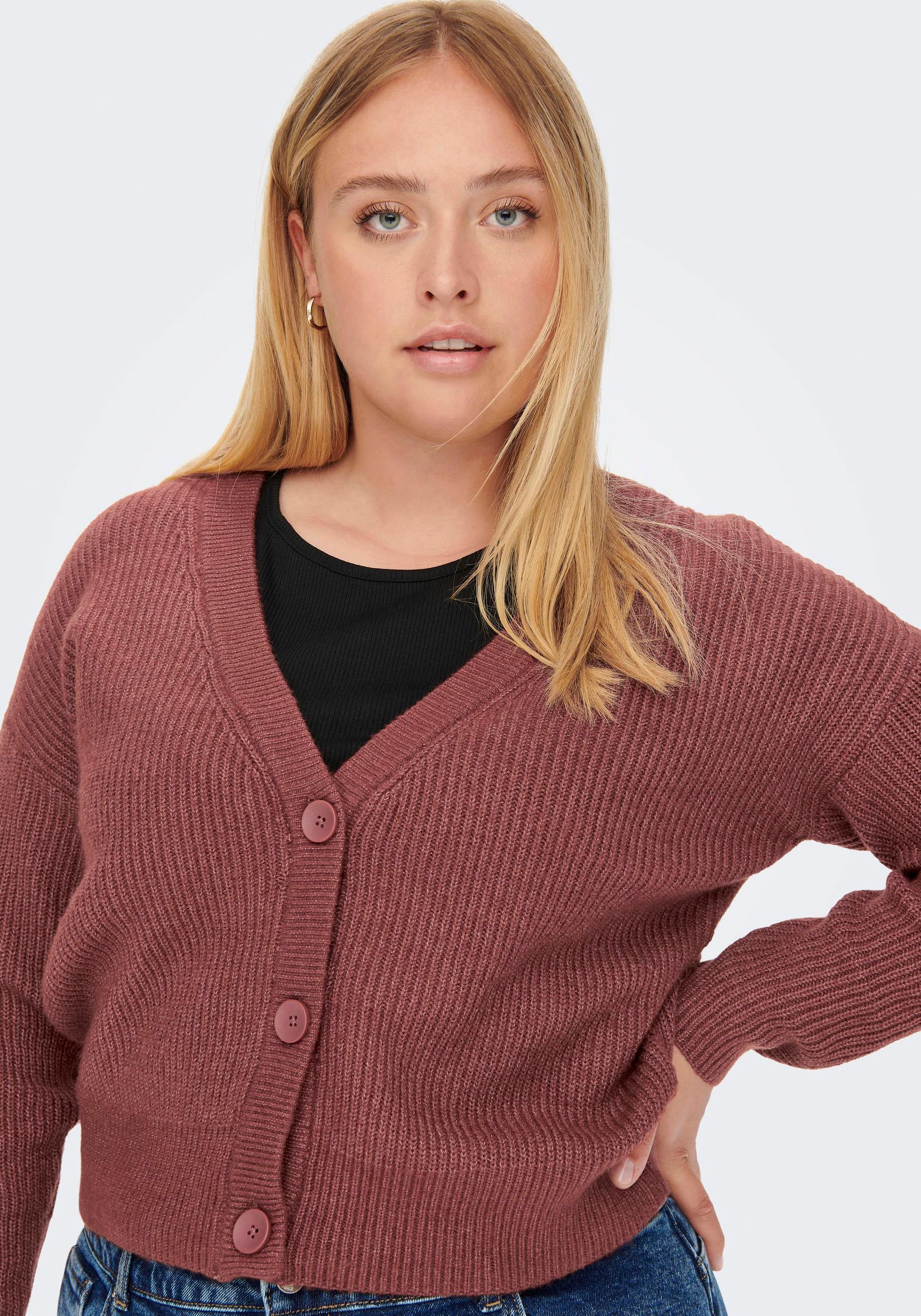 ONLY CARMAKOMA Cardigan »CARESLY« mit V-Ausschnitt