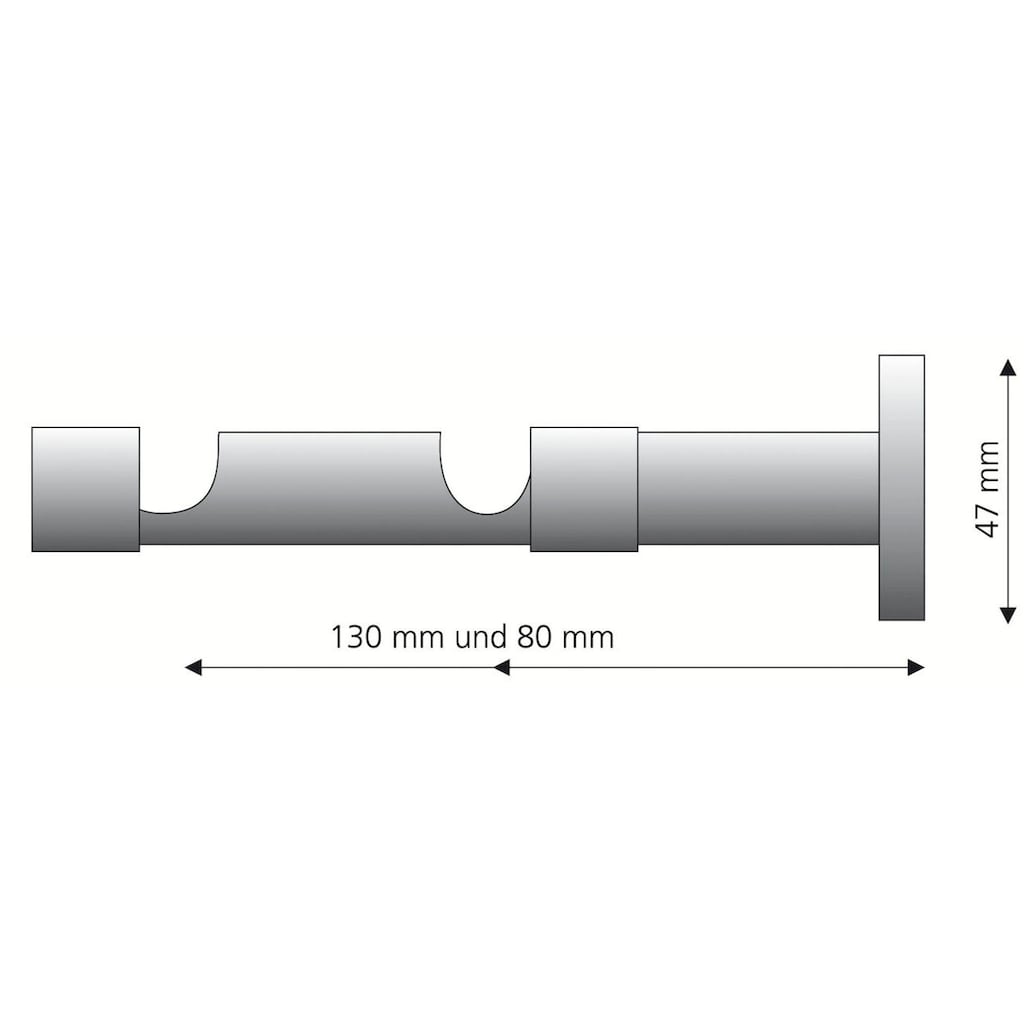 Liedeco Gardinenstangenhalter »Doppelträger, Träger 2lfg mit Schraubkappe für 16 mm Gardinenstangen«, (1 St.)