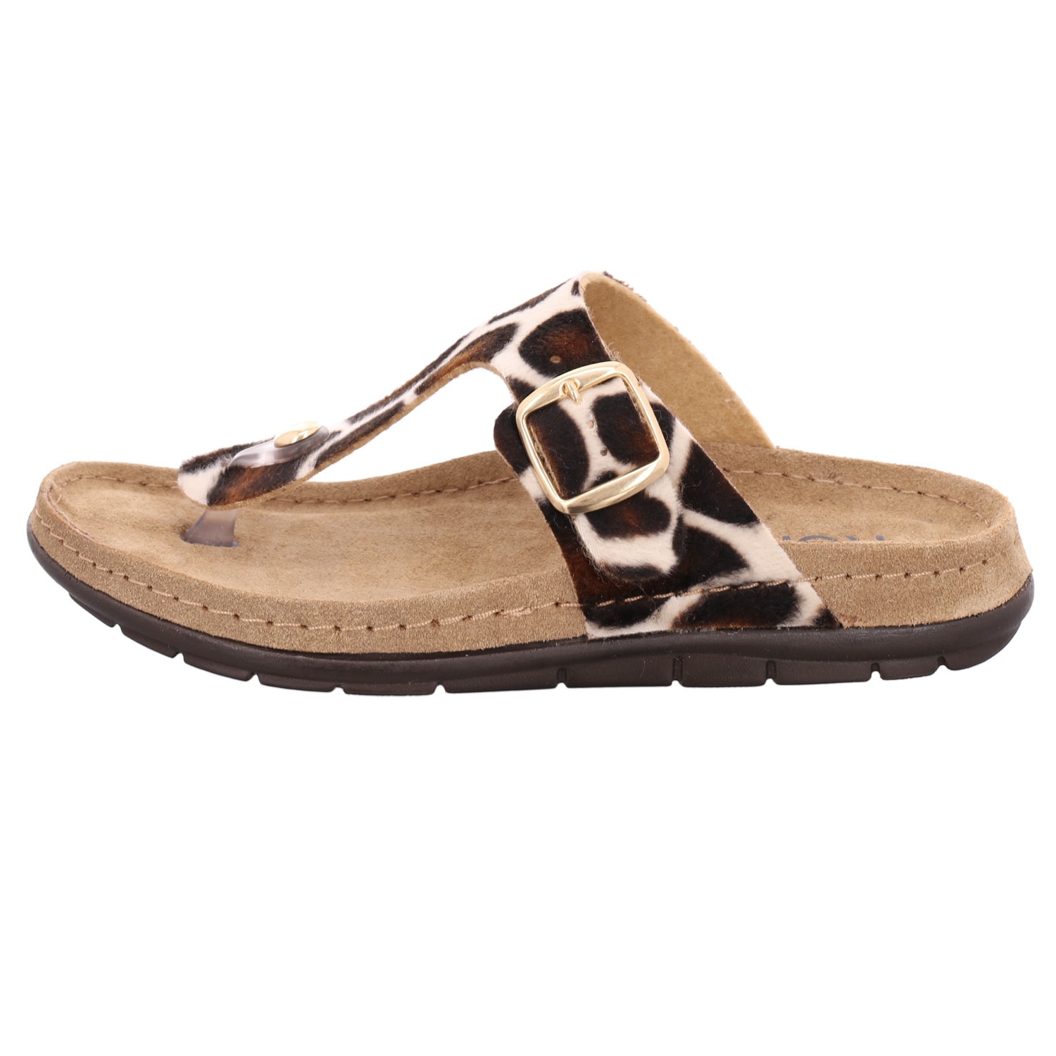 Rohde Zehentrenner »Rodigo Giraffe«  Sommerschuh, Pantolette mit Kuhfell-Print