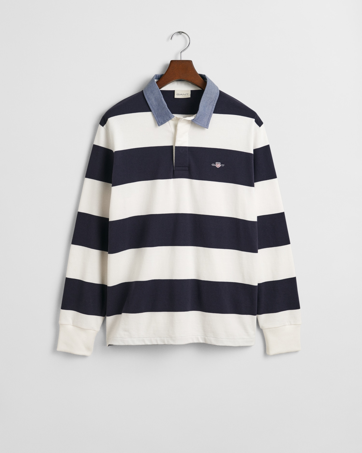 Gant Langarm-Poloshirt »REG CHAMBRAY STRIPE HEAVY RUGGER«