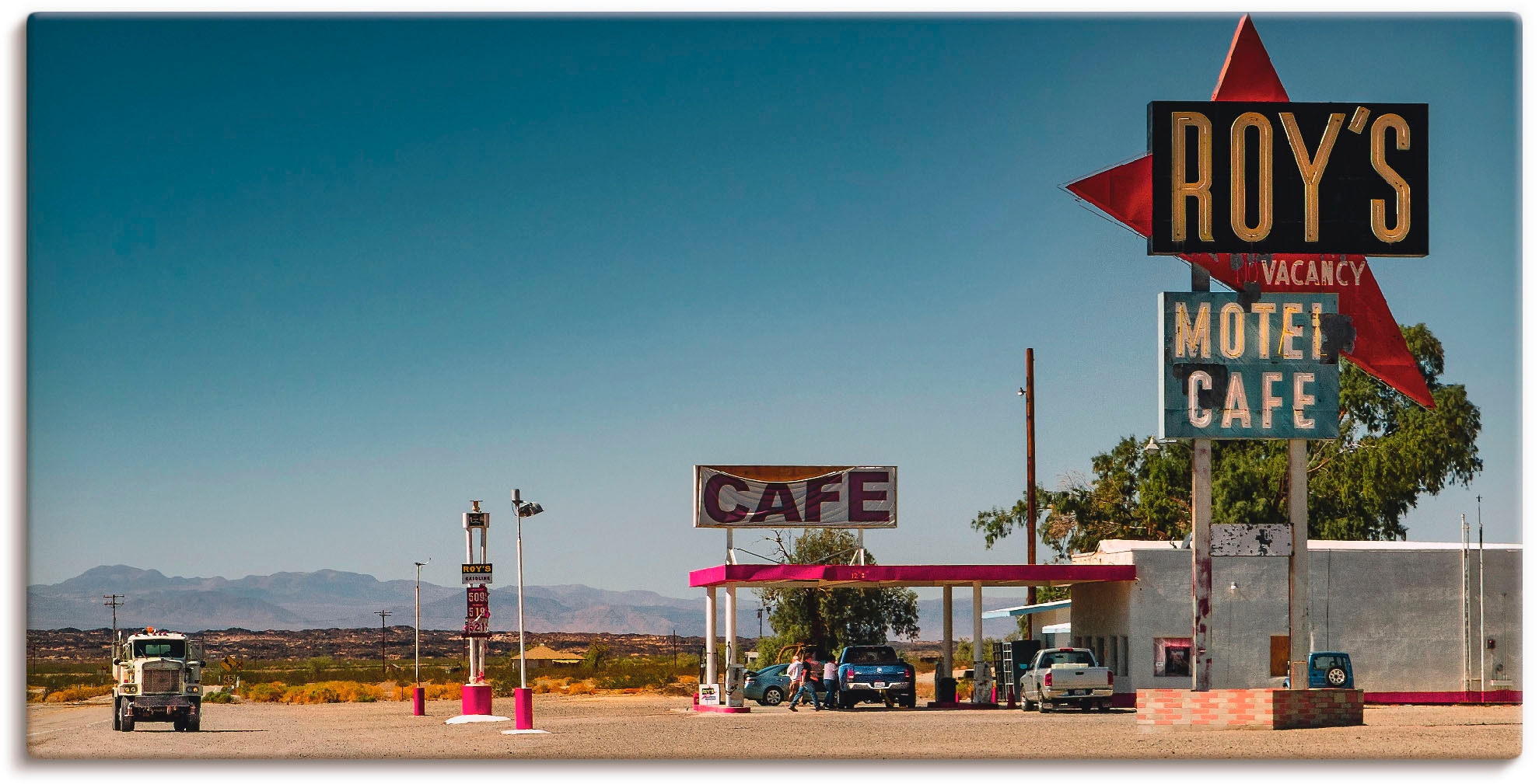 Artland Wandbild »Roy`s Tankstelle an der Route 66«, Gebäude, (1 St.), als Leinwandbild in verschied. Größen