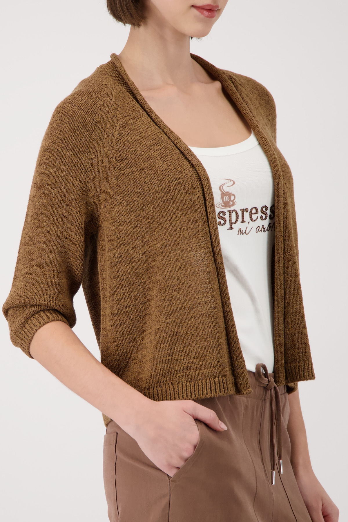 Monari Strickjacke »Jacke Stricküberwurf Basic« mit Halbarm