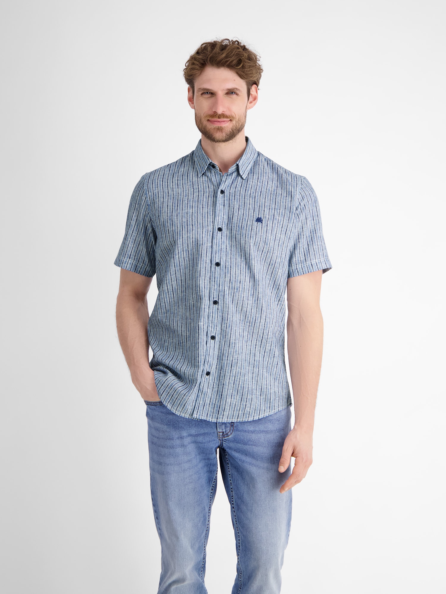 LERROS Kurzarmhemd »Gestreiftes Herren Sommerhemd«